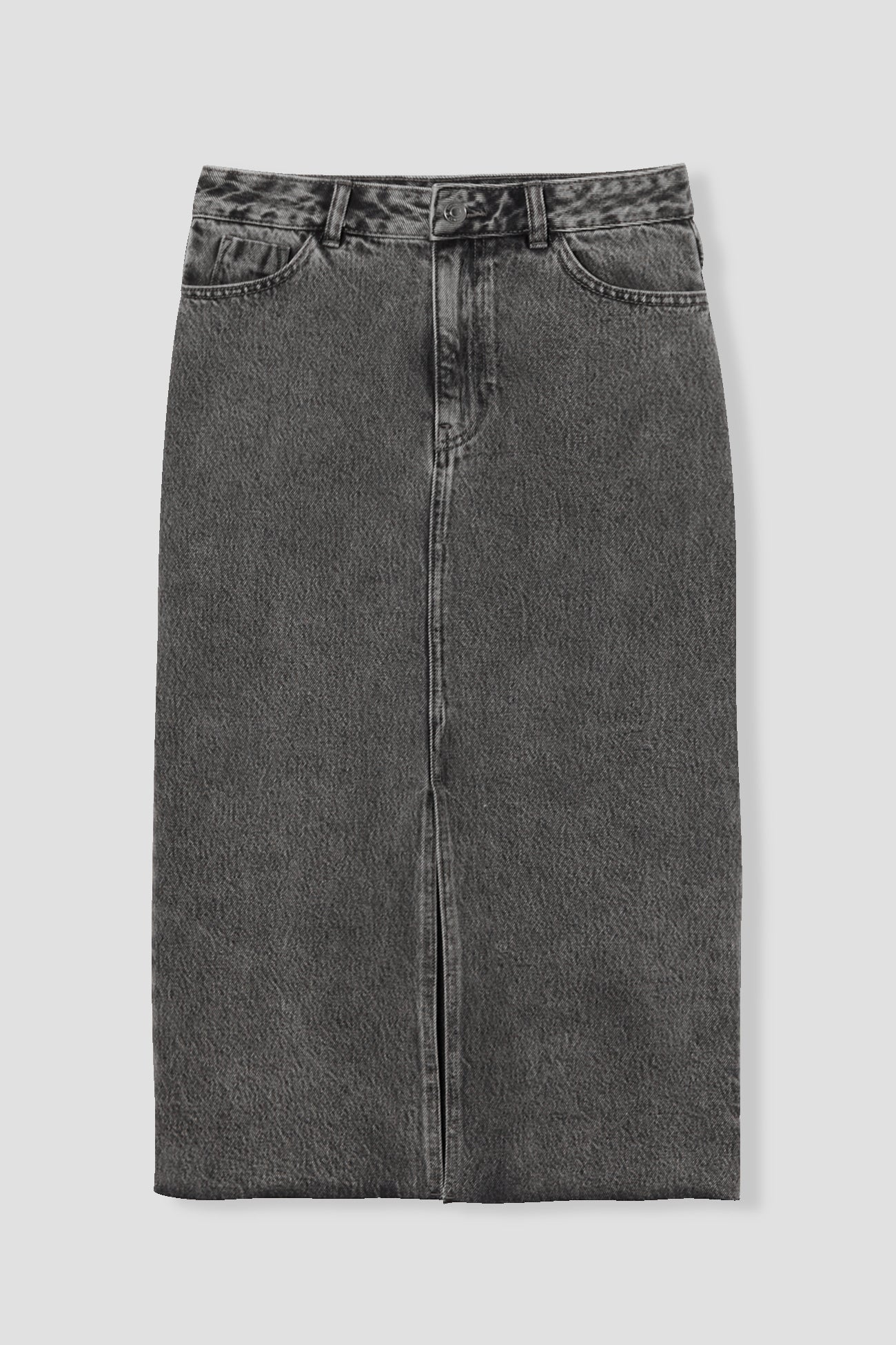 Denim midi skirt - Grey denim