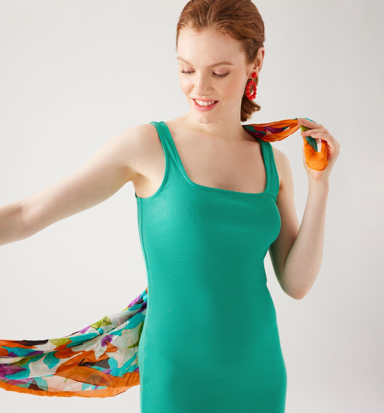 Plain strappy dress - Ochre