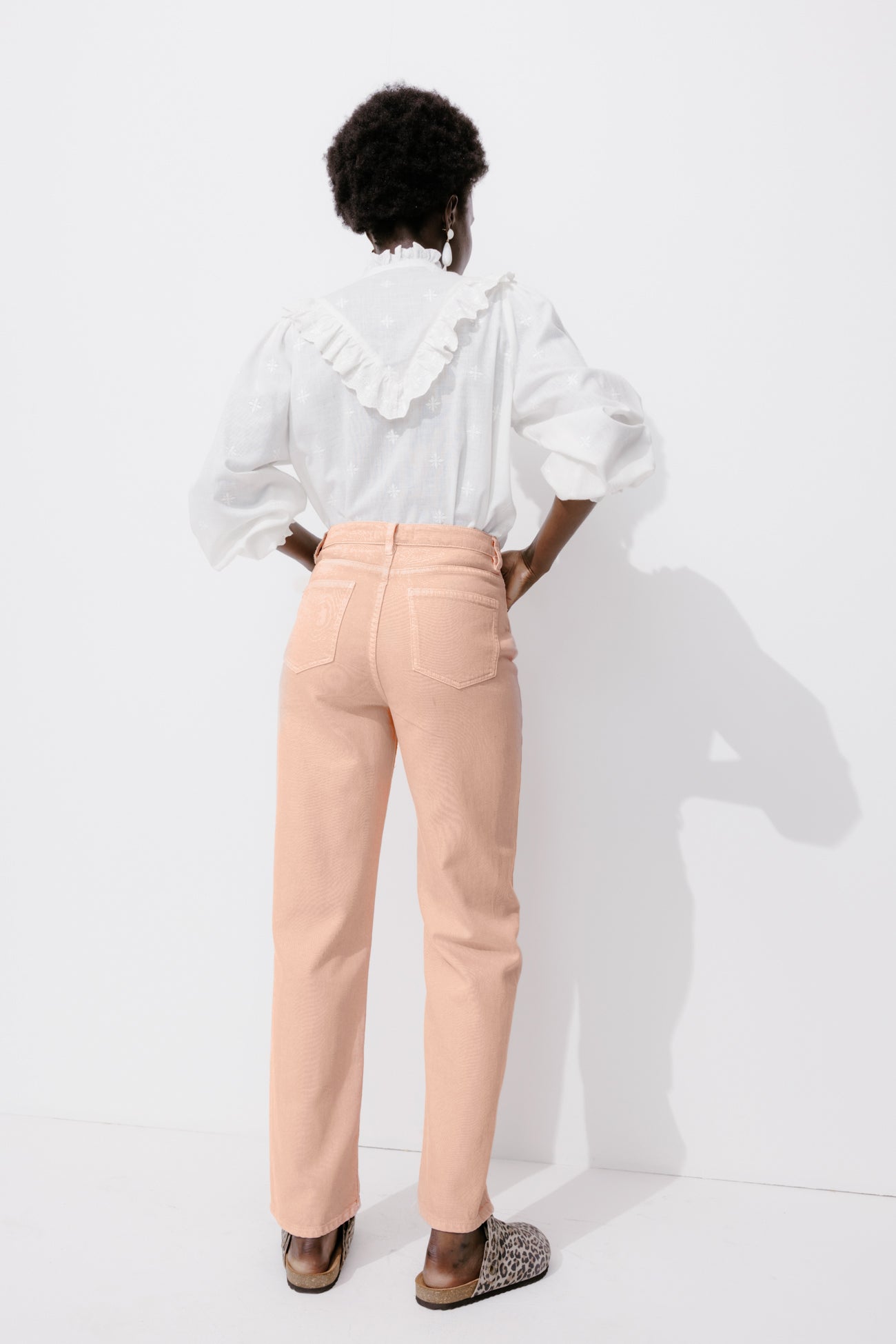 Button fly jeans - Light salmon pink
