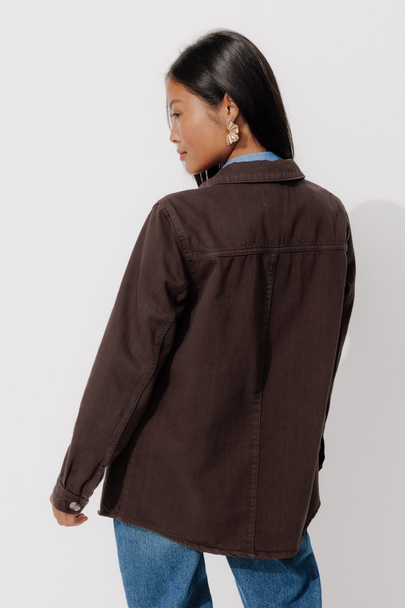 ALMA canvas overshirt - Chocolate
