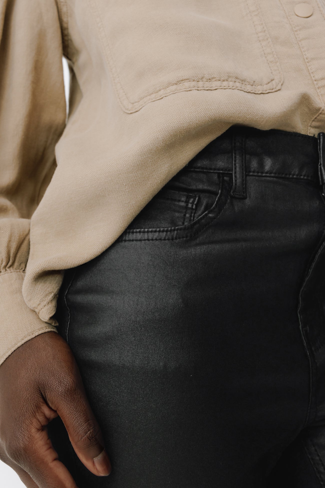 GASPARD coated skinny jeans - Black