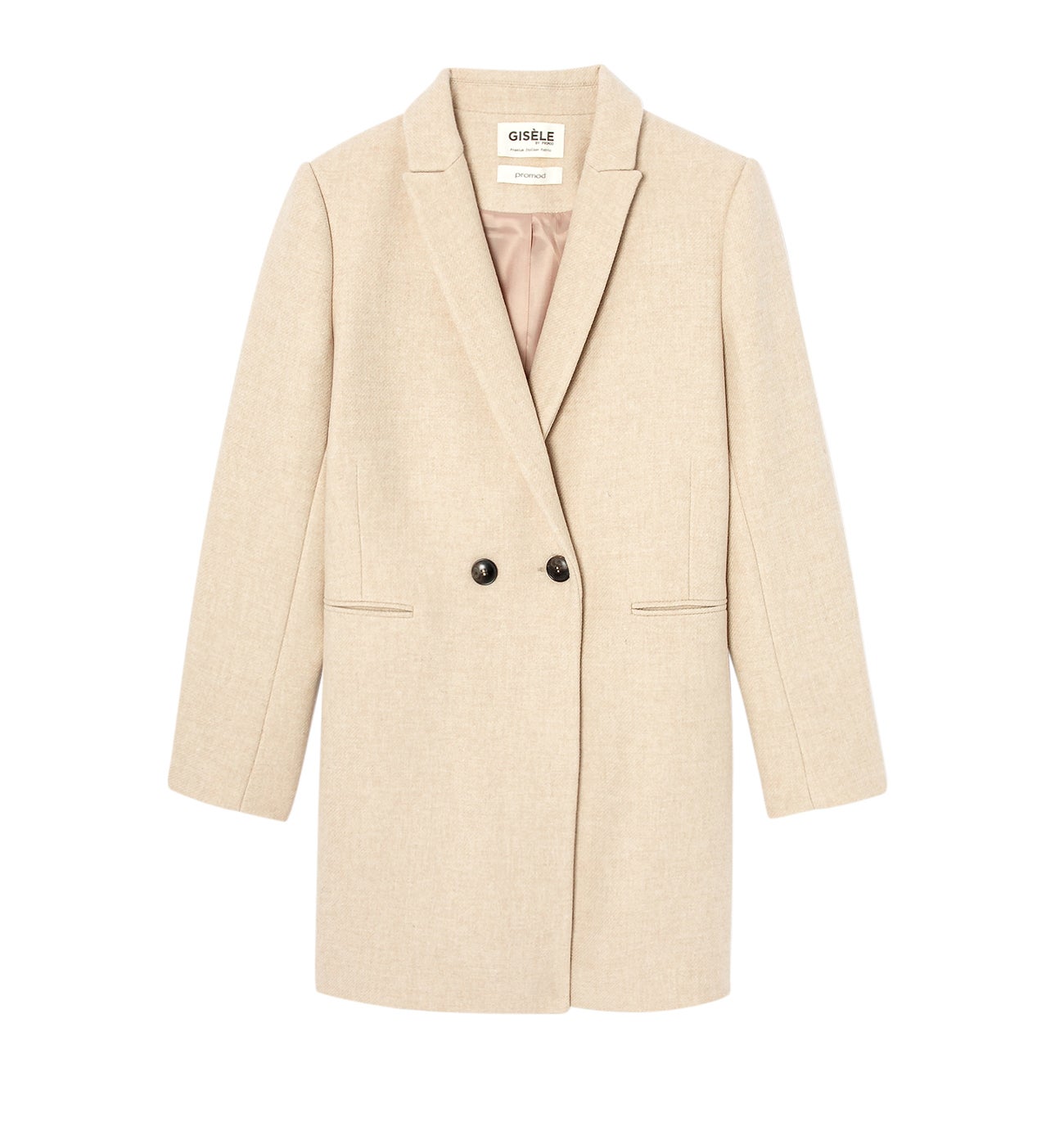 GISELE wool-blend coat - Black