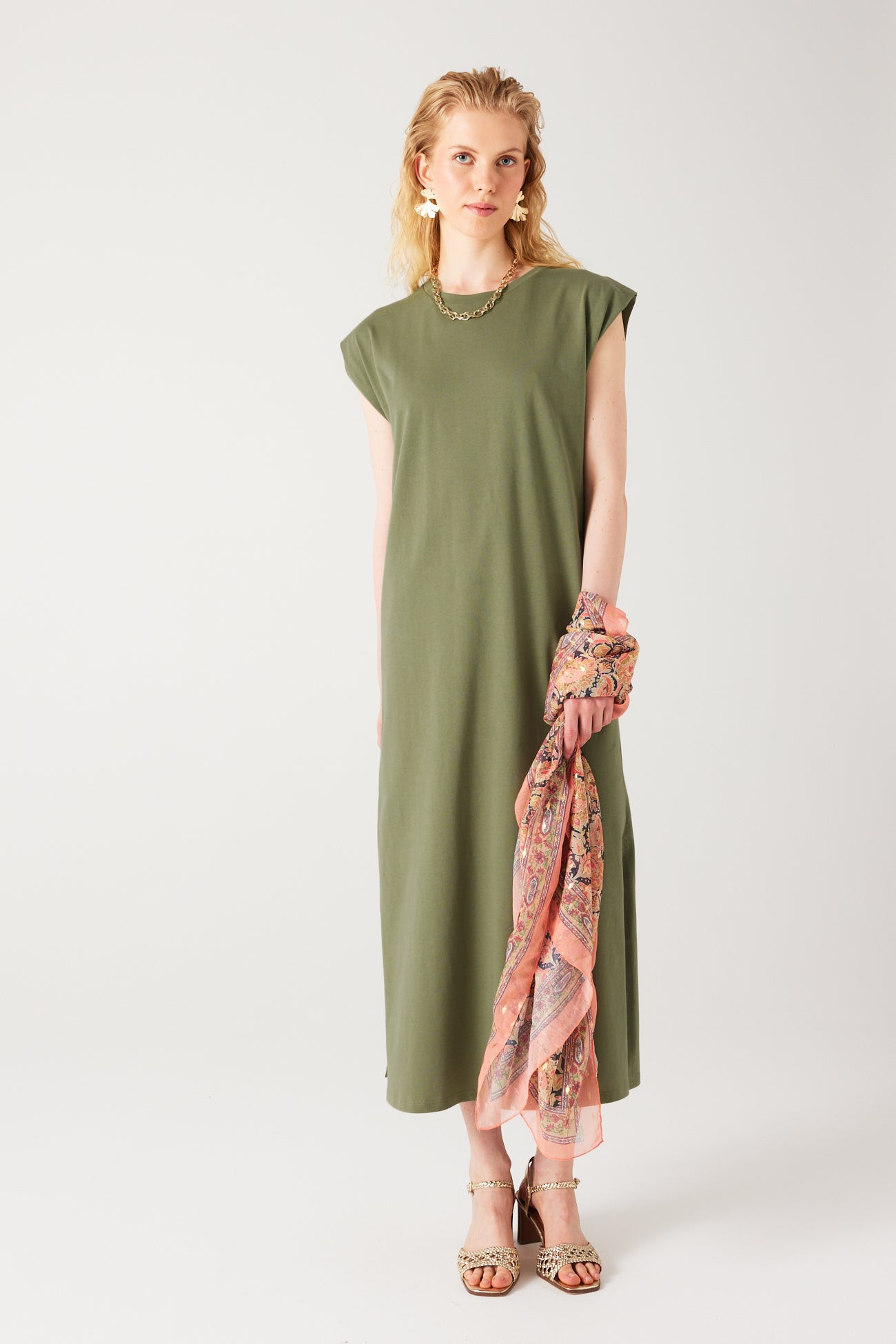 Long t-shirt dress - Khaki