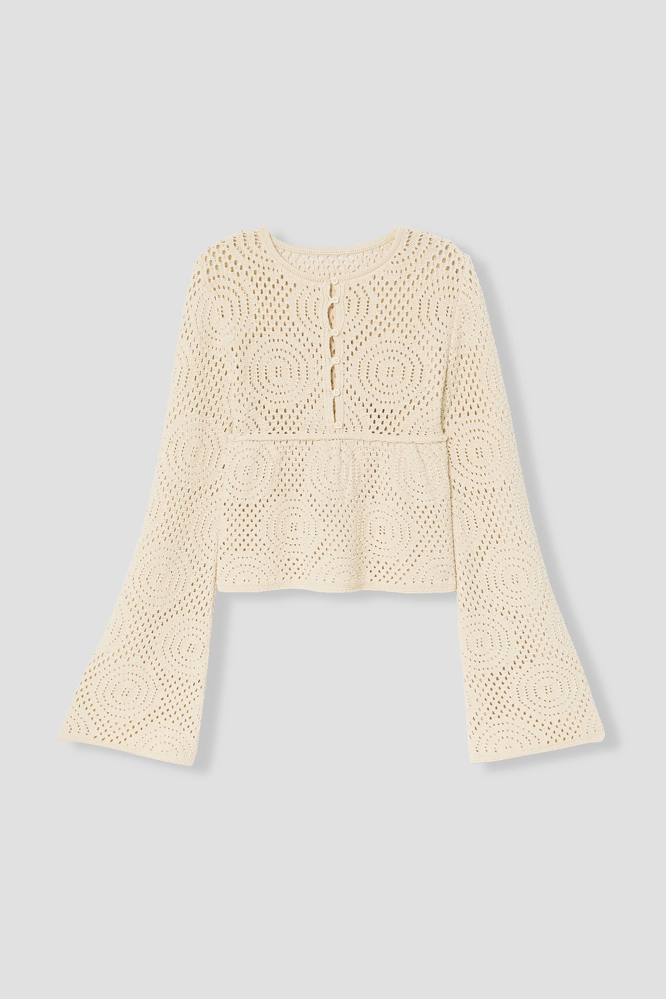 Two-way crochet jumper - Ecru