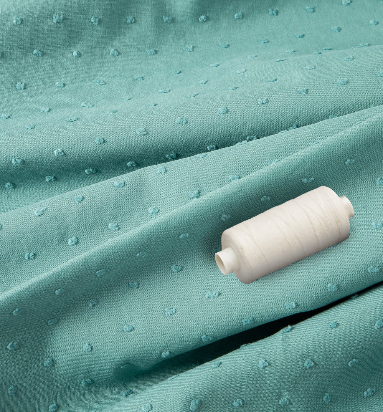 Cotton plumetis fabric cut - Ecru