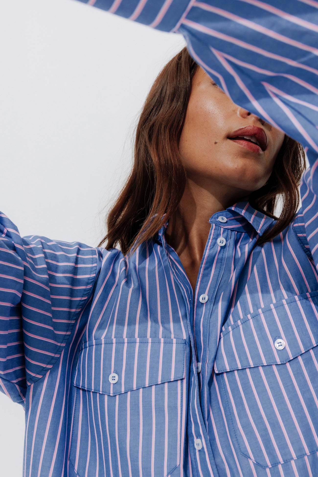 Striped oversized shirt - Blue stripes