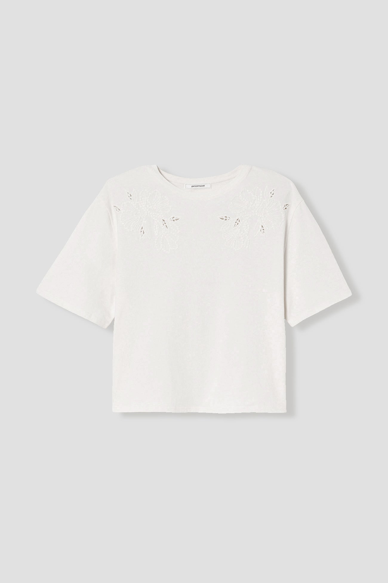 Embroidered t-shirt - Sand