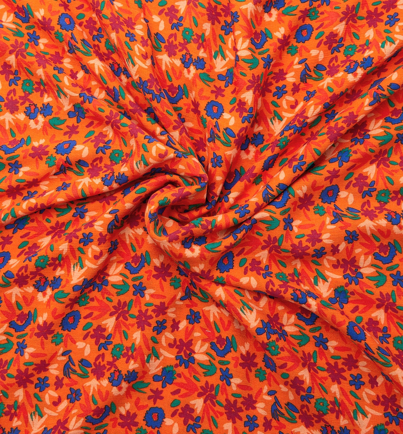 3m crinkle viscose fabric cut - Mandarine print