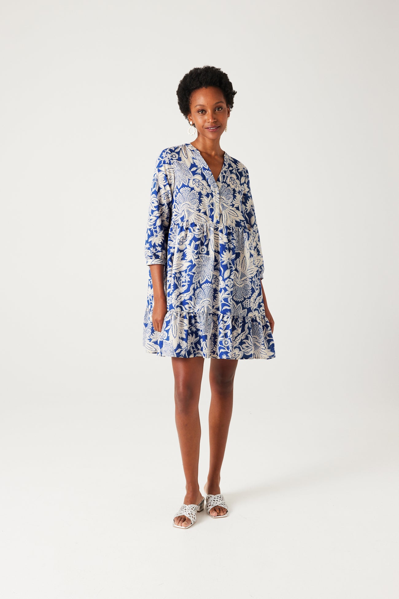 Patterned babydoll dress - Pink print