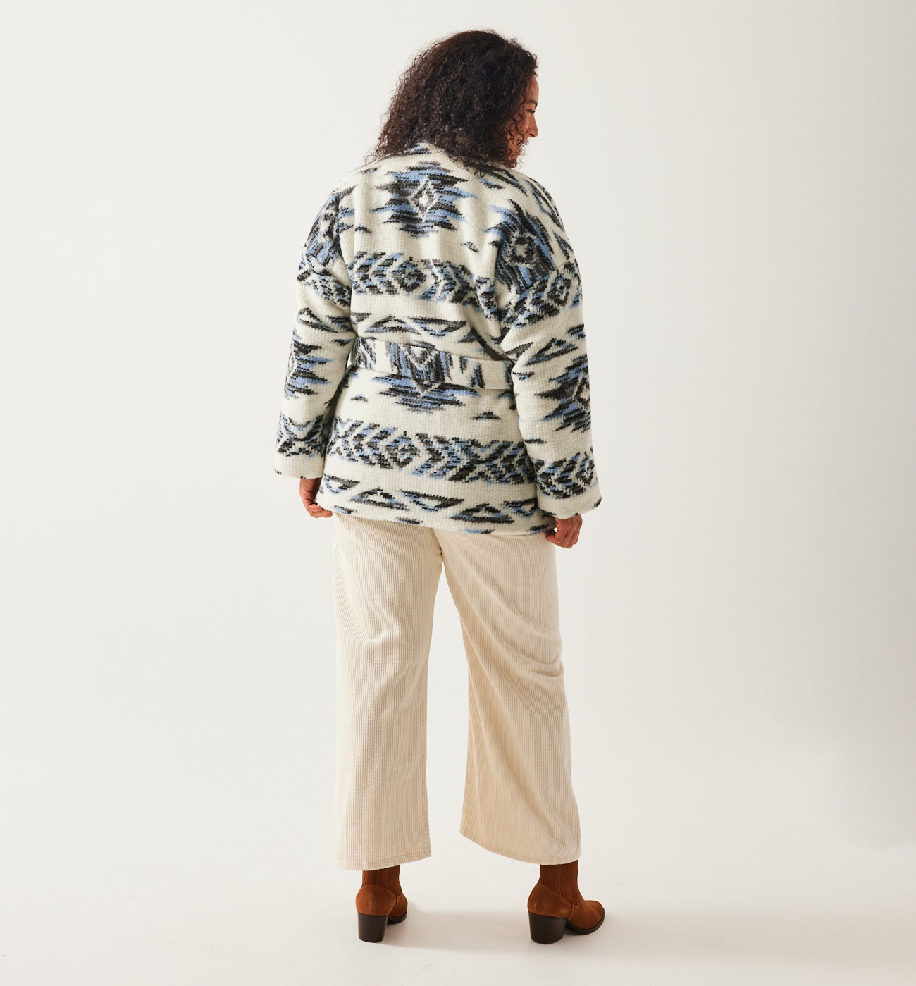 Wool-blend coat - Ecru print