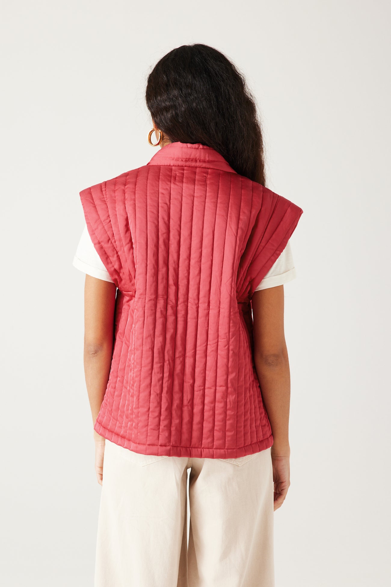 Padded waistcoat jacket - Ochre