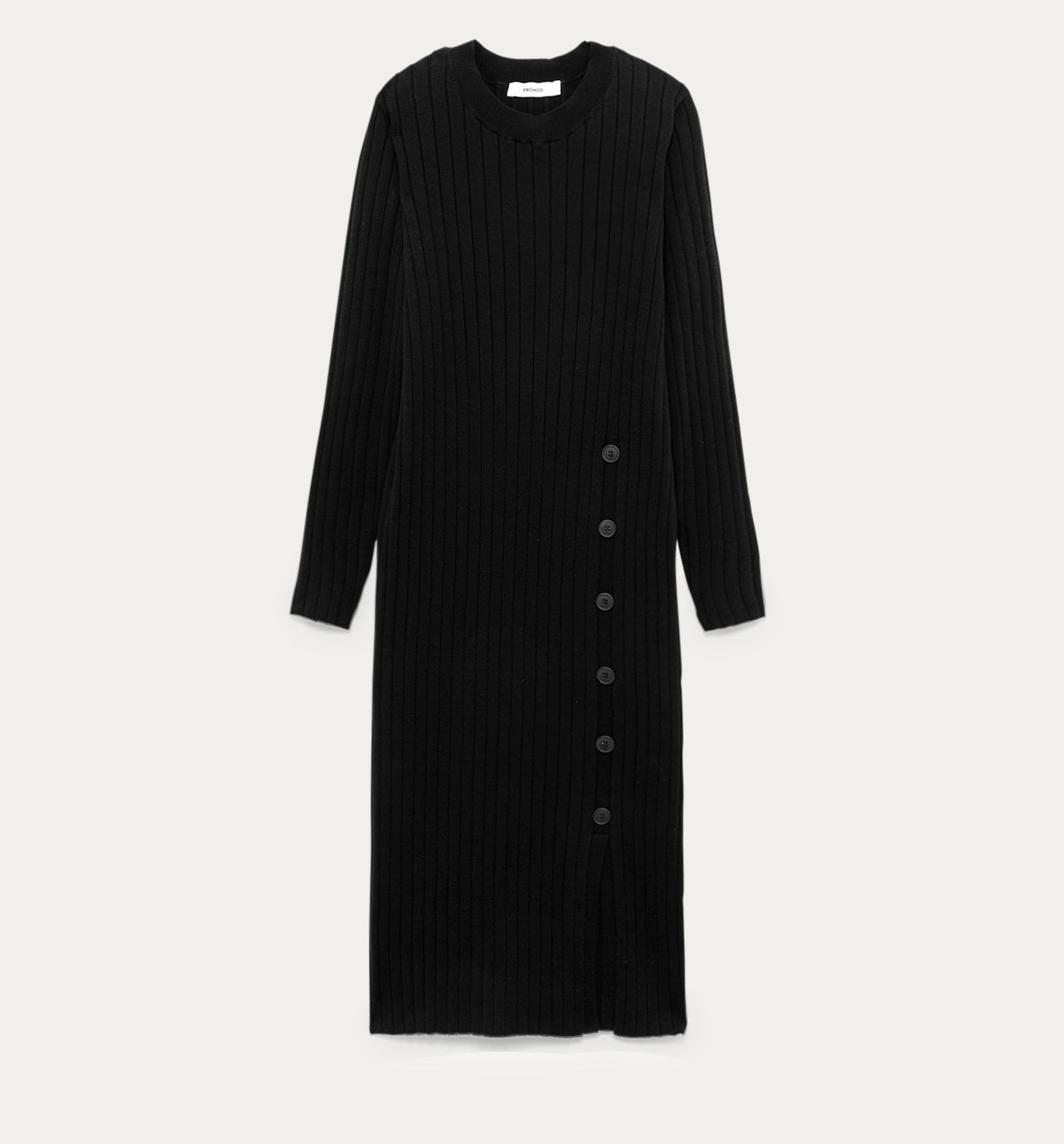 Ribbed midi jumper dress - Black