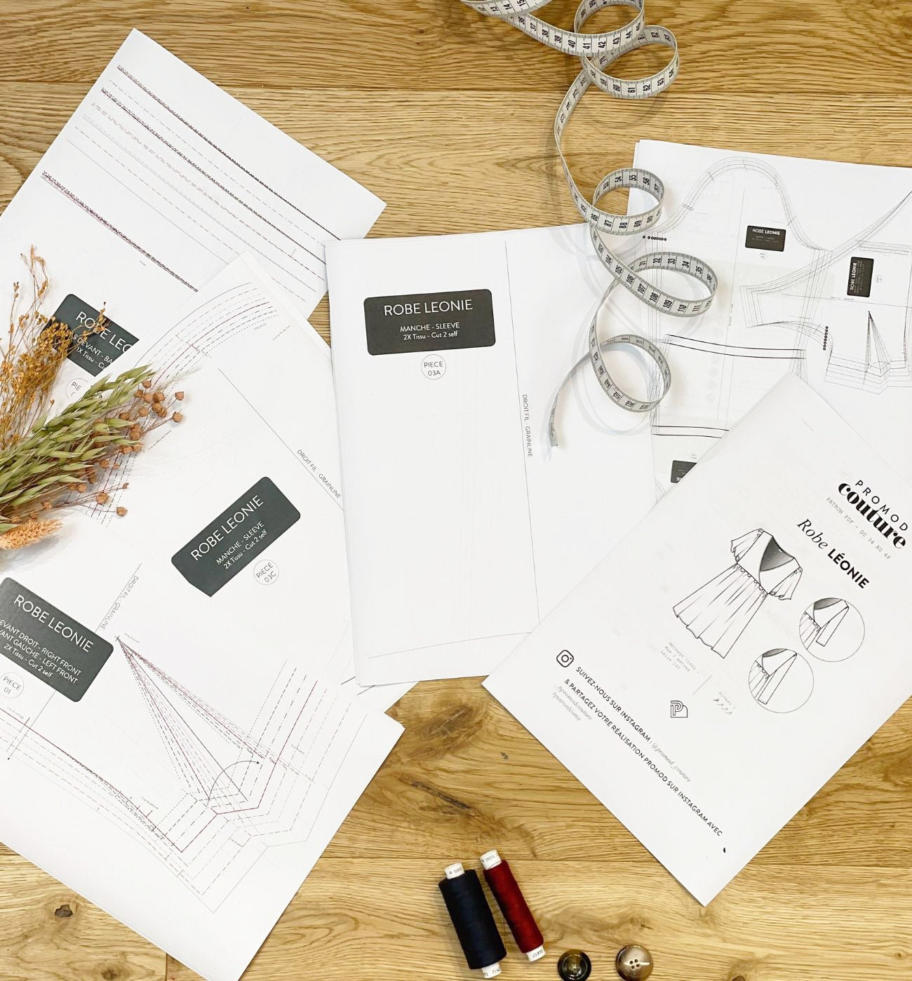 LEONIE dress sewing pattern - Ecru