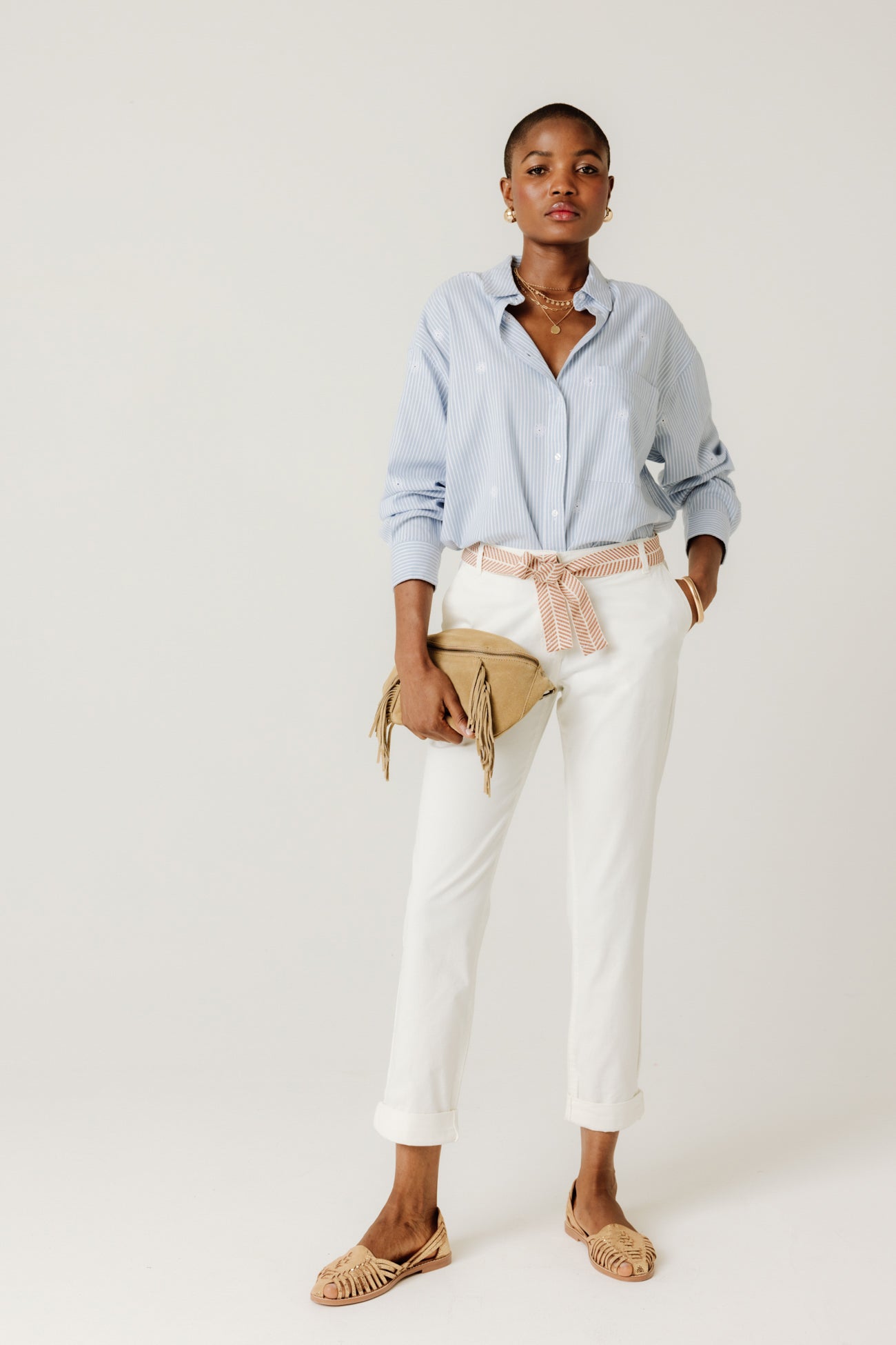 Belted chinos - Ochre