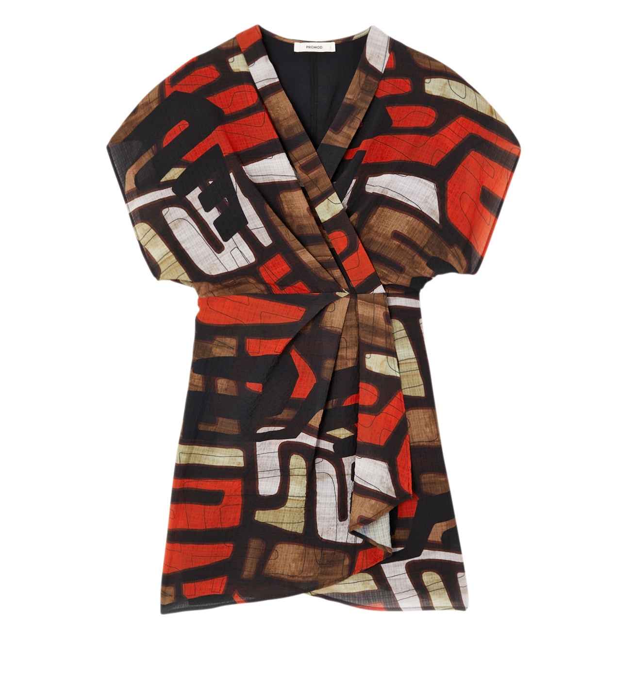 Short patterned dress - Black print