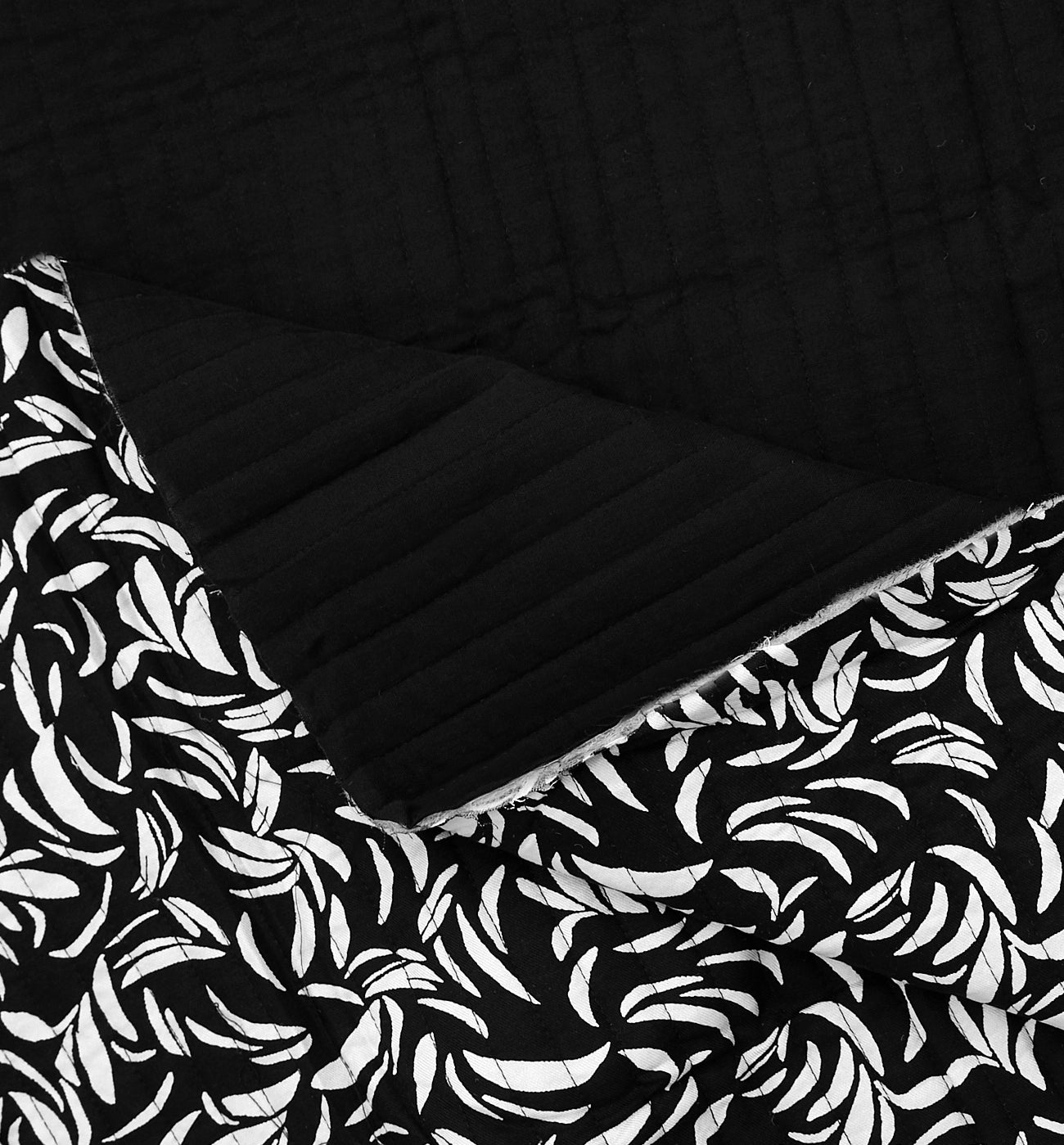 Patterned padded 2m fabric cut - Black print