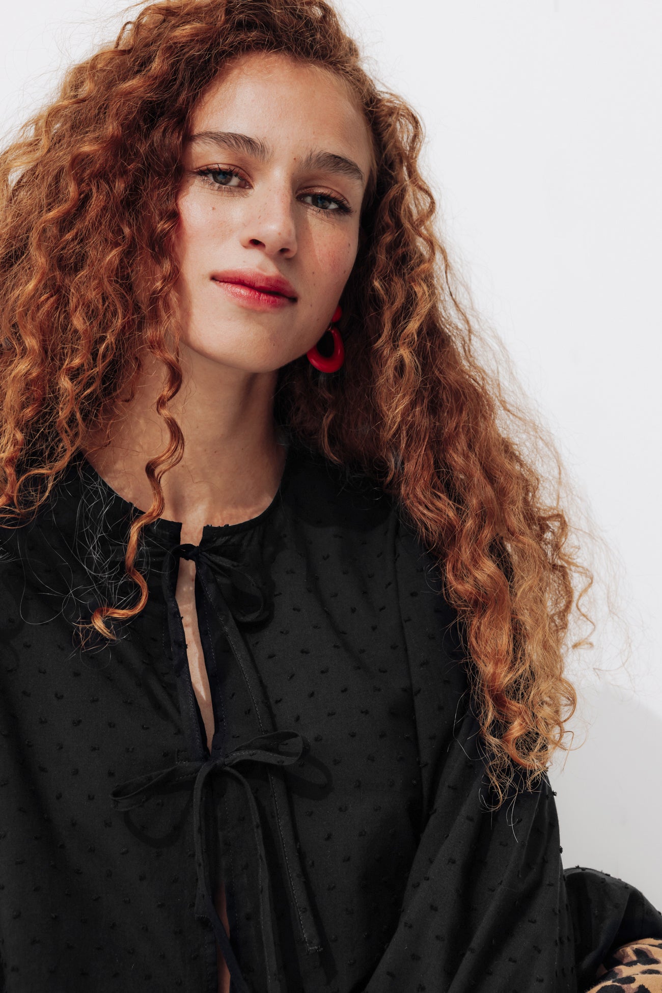 Tie-front shirt - Black