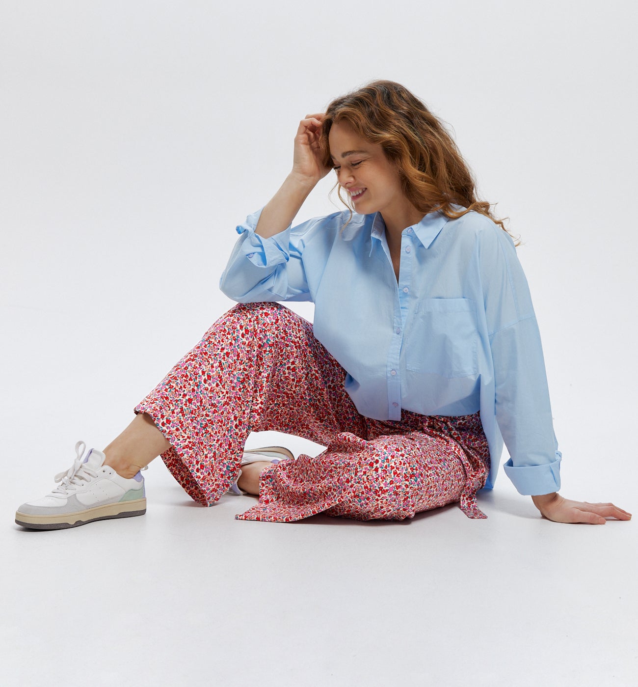 High-waist wideleg trousers - Black