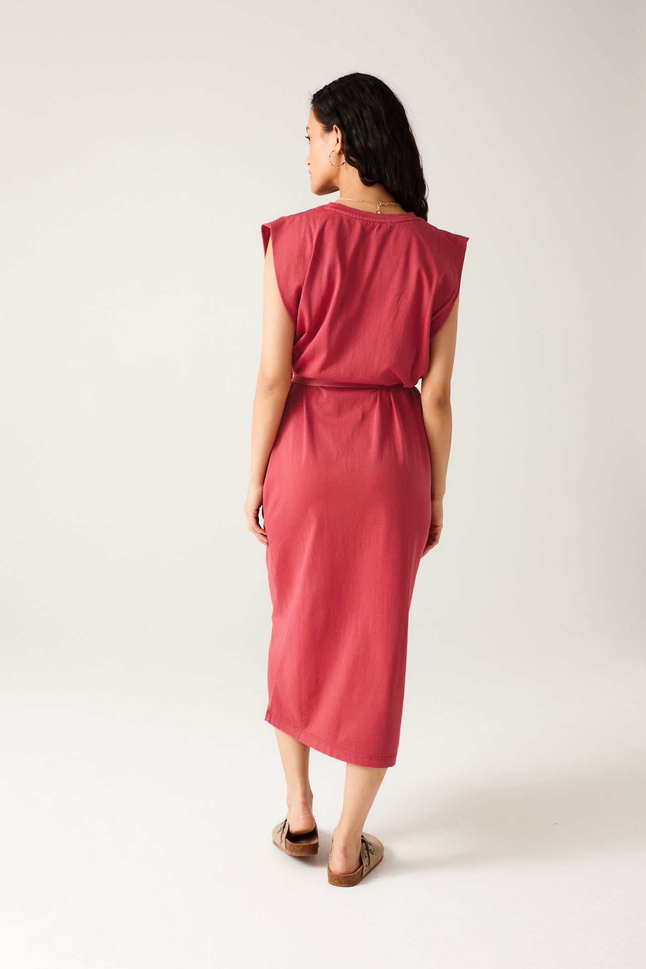 Embroidered t-shirt dress - Grey