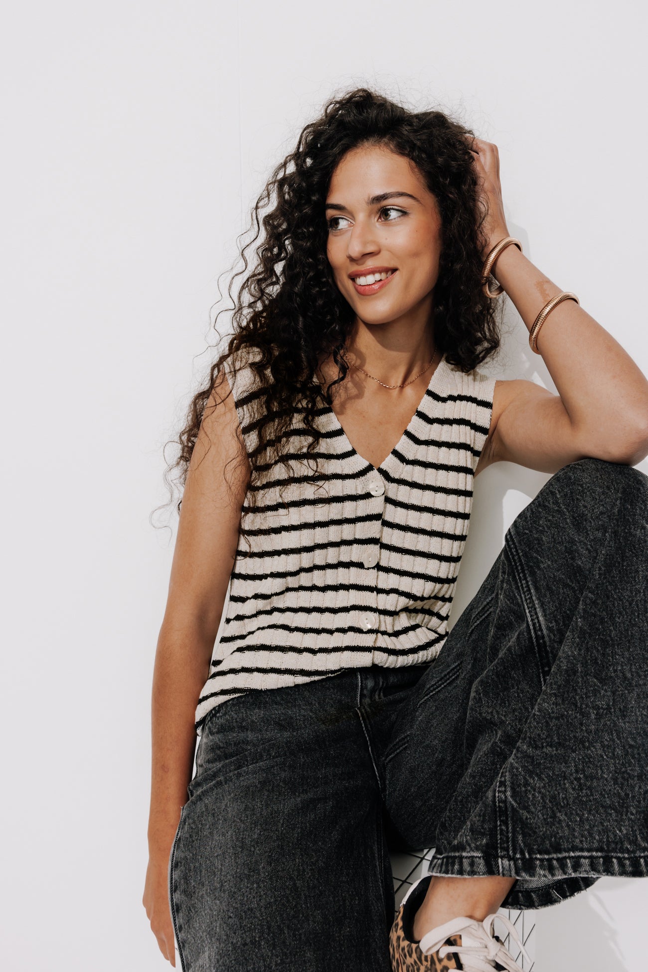 Sleeveless waistcoat - Ecru