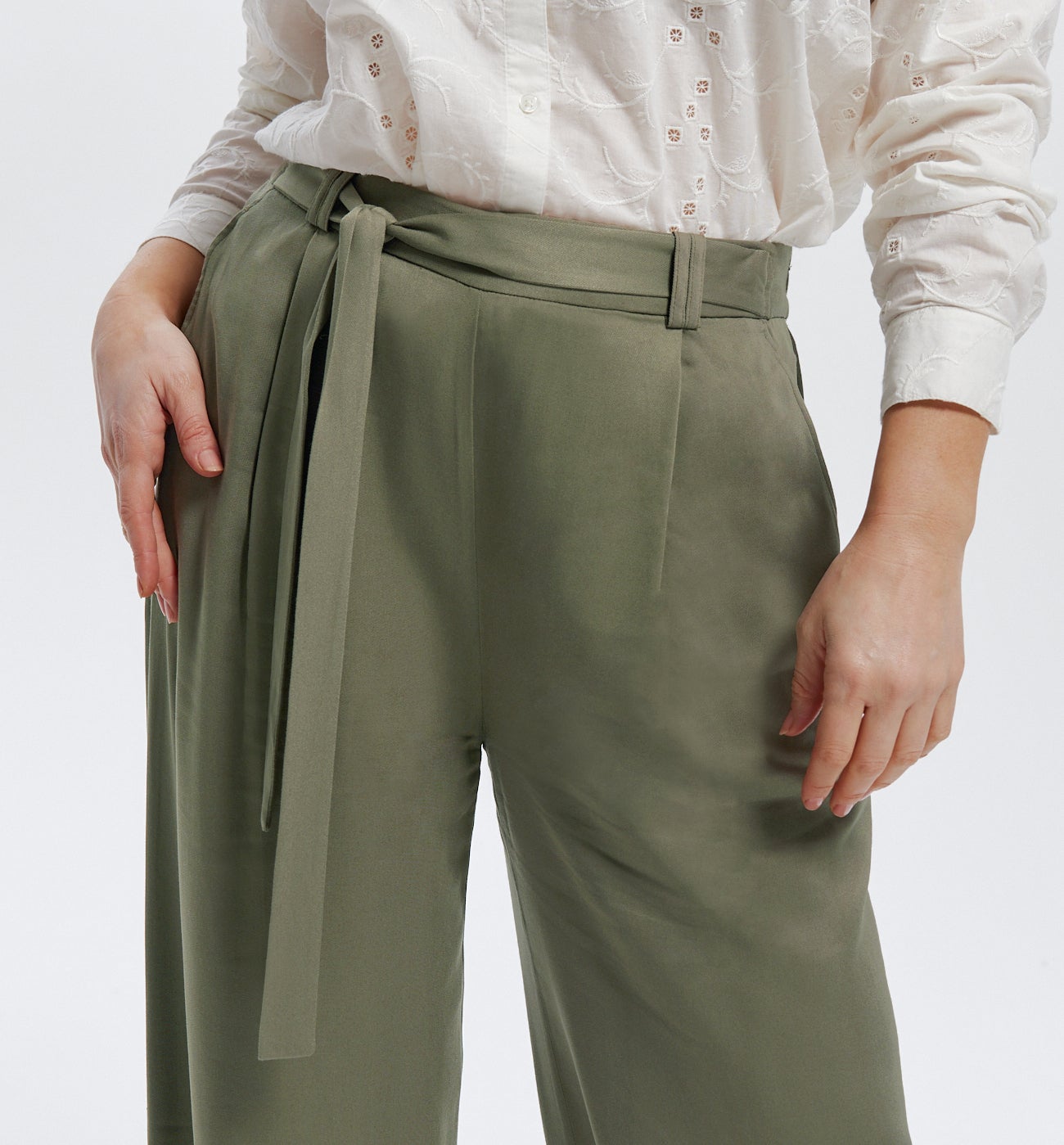 High-waist wideleg trousers - Black