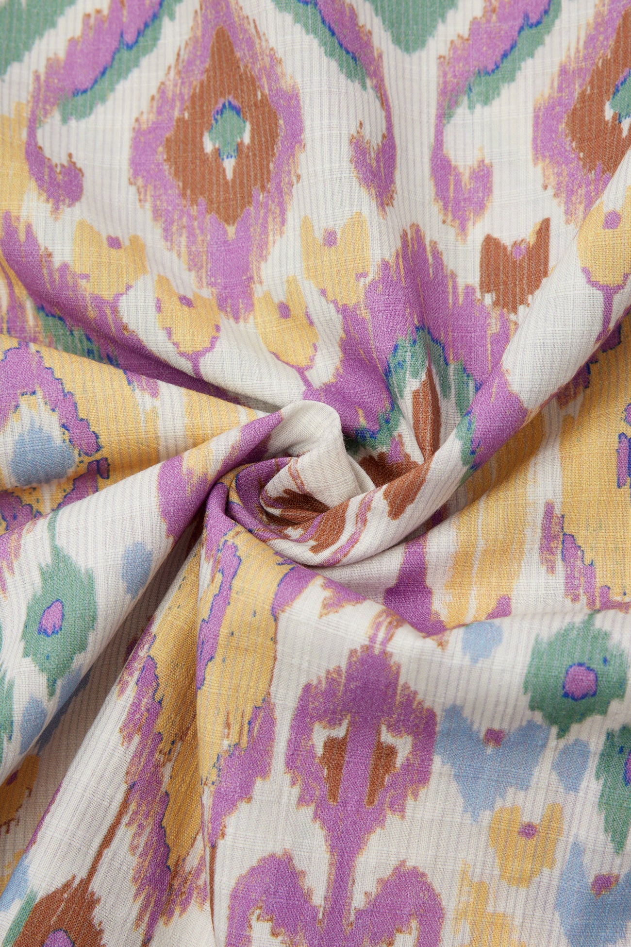 3m patterned cotton fabric cut - Ecru print