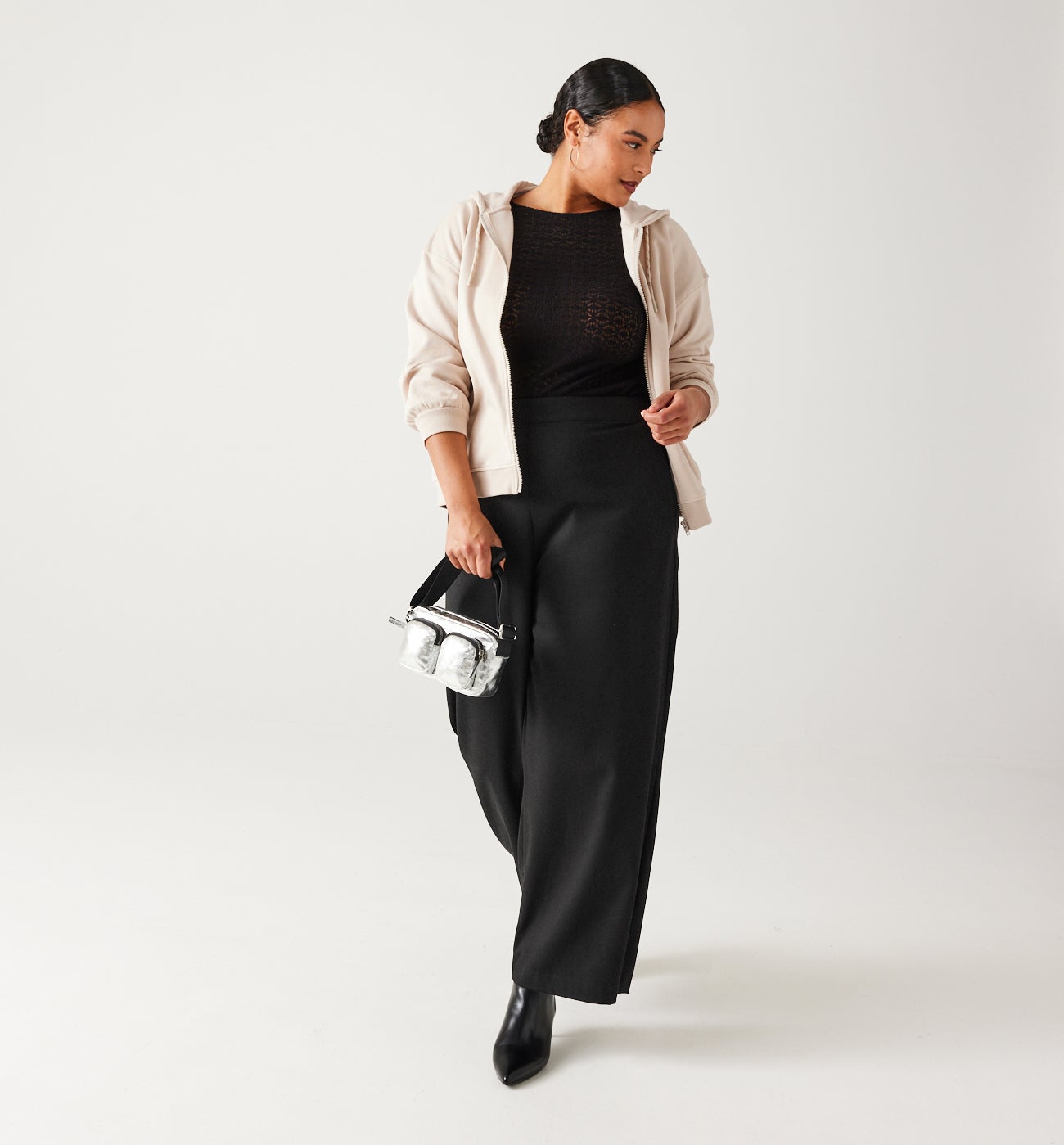 Wideleg trousers - Black