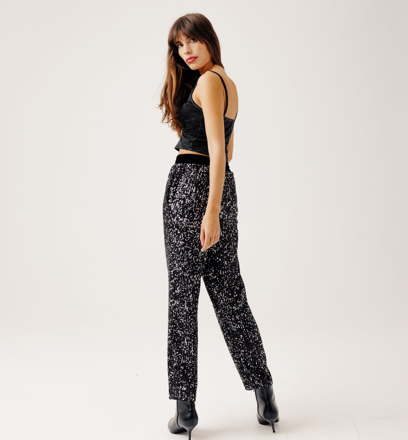 Glitzy crop top - Grey