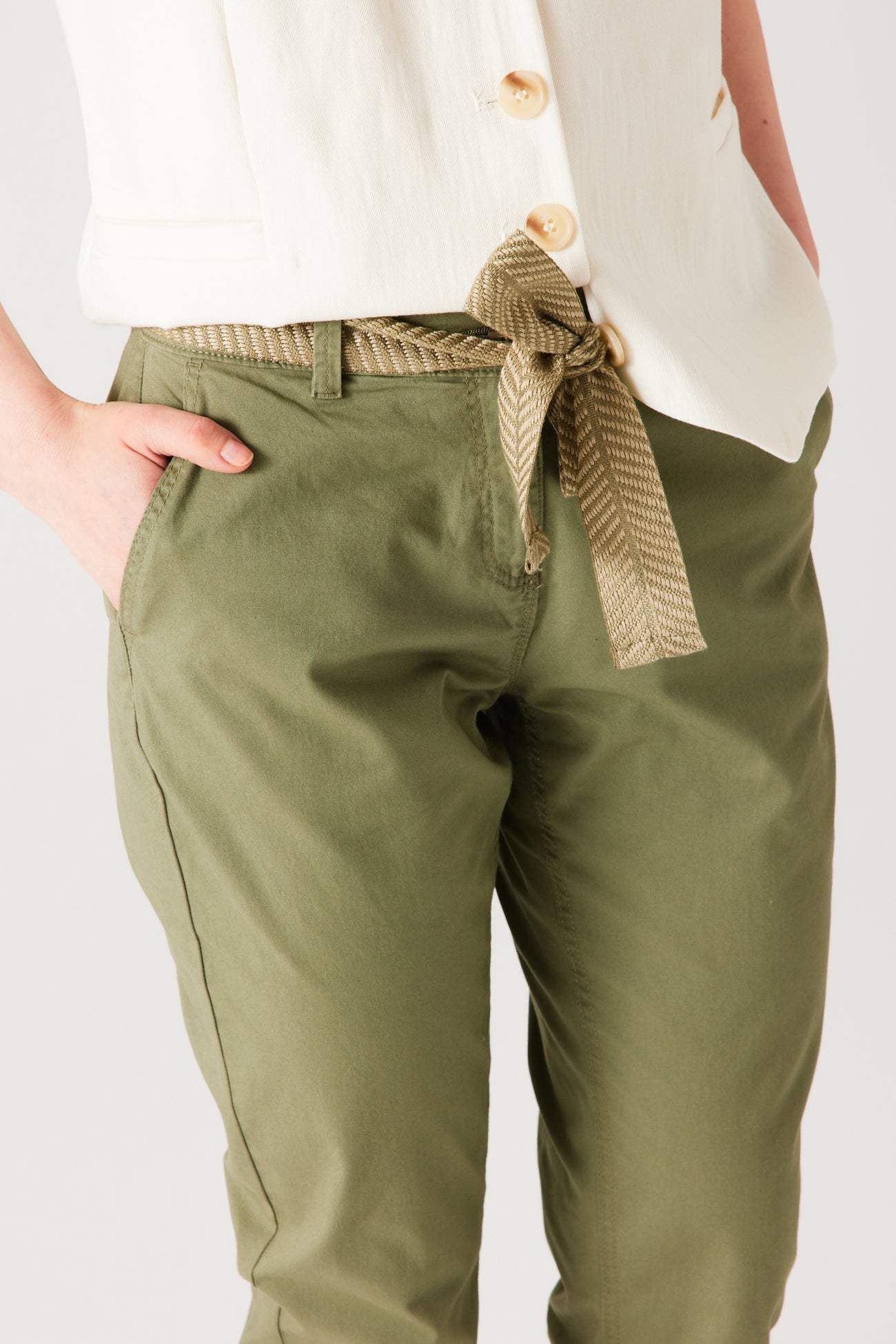 Belted chinos - Blue
