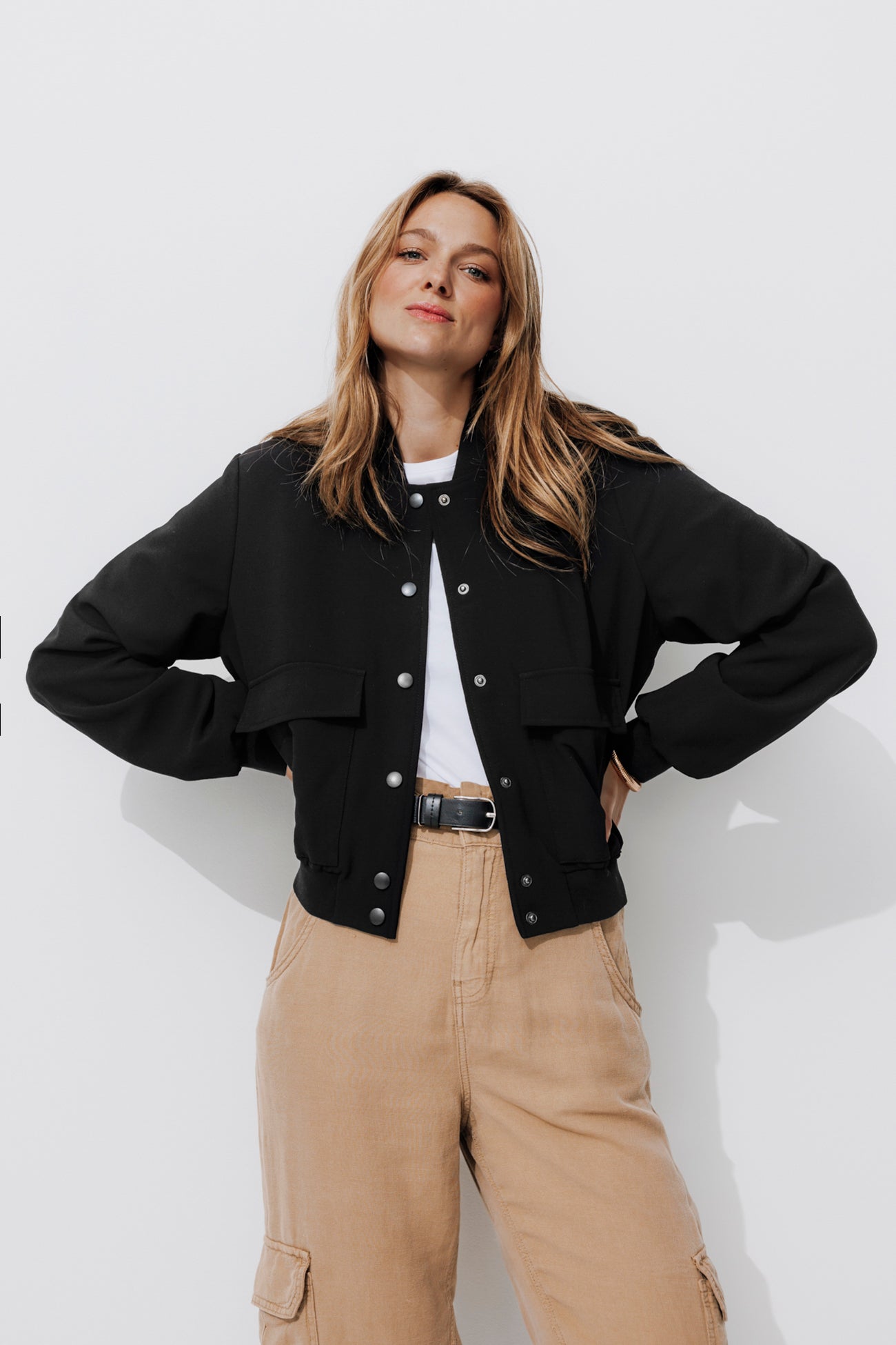 Short teddy jacket - Black