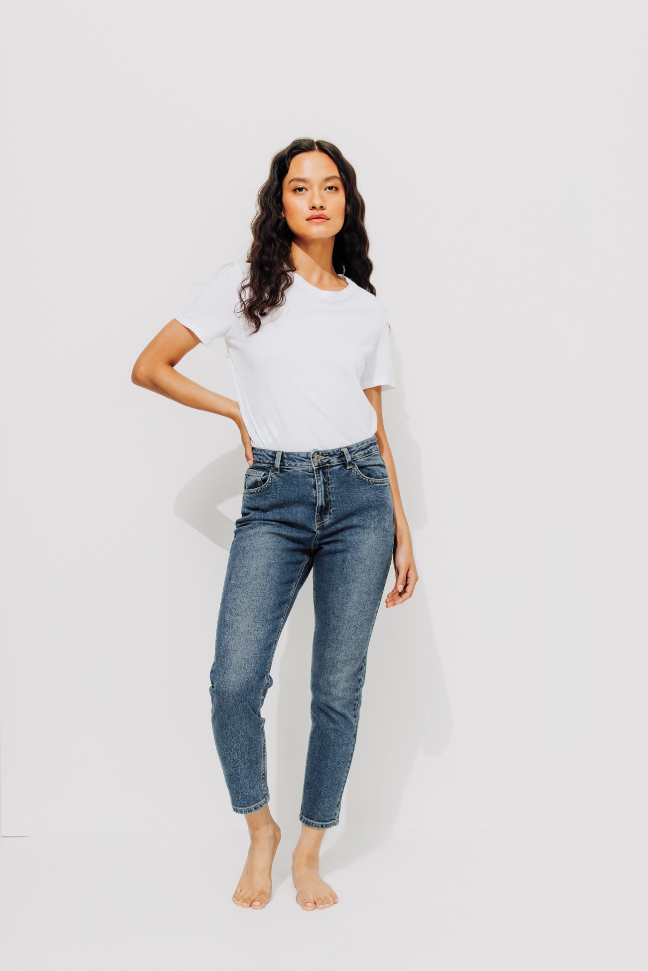 GASTON slim-leg cropped jeans - Medium denim