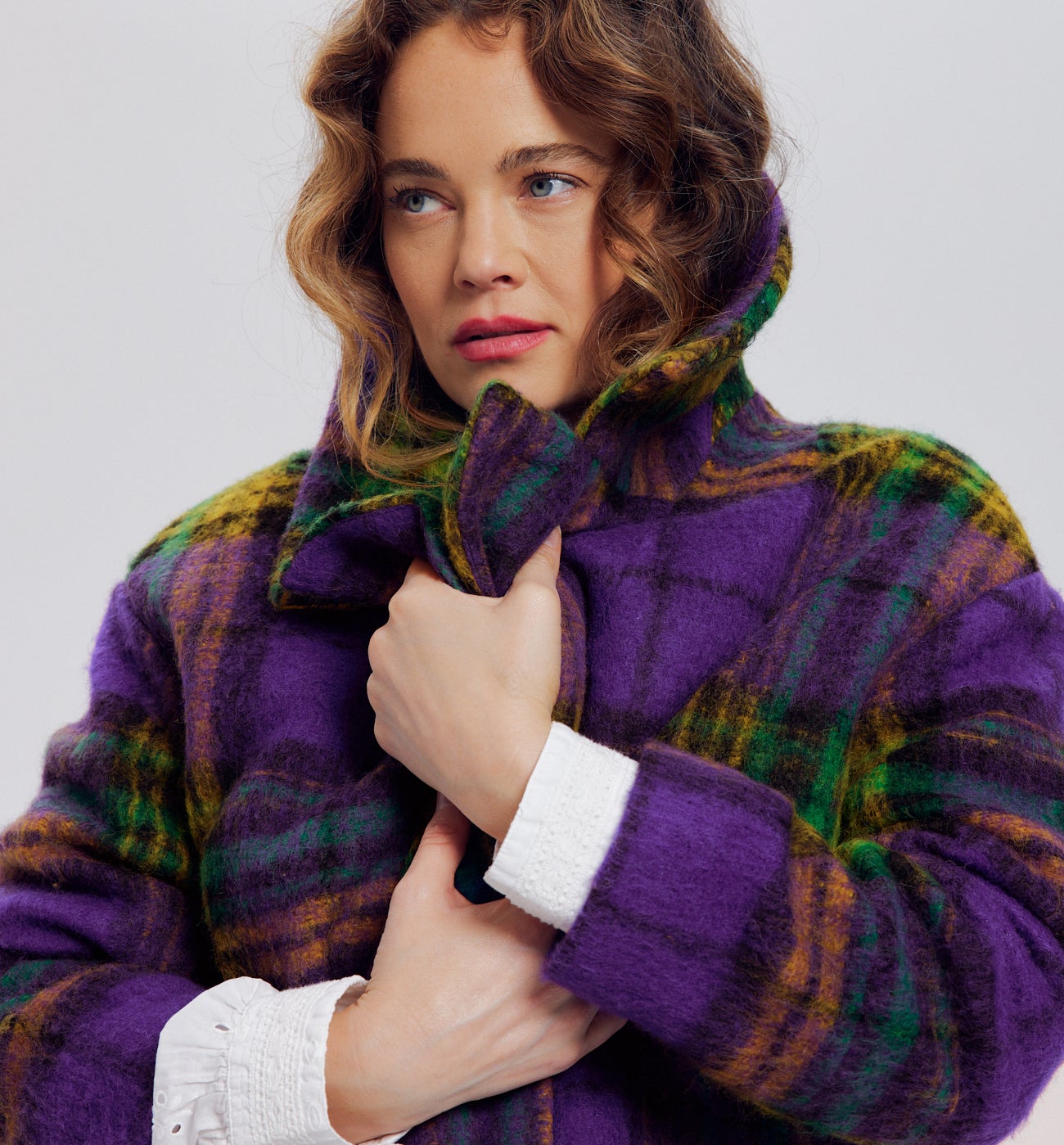 Checked coat - Multicolour print