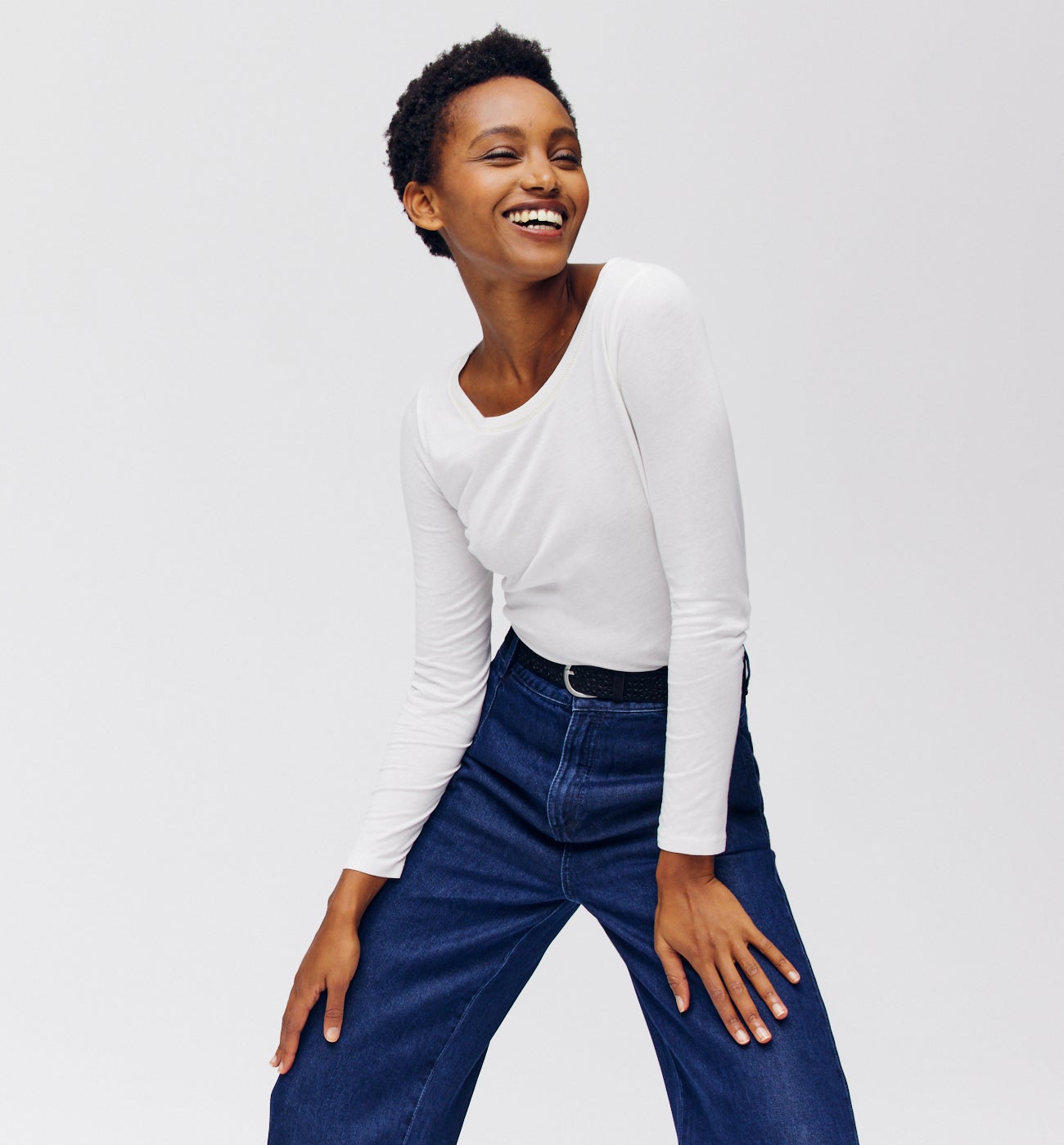 Round-neck top - Ecru