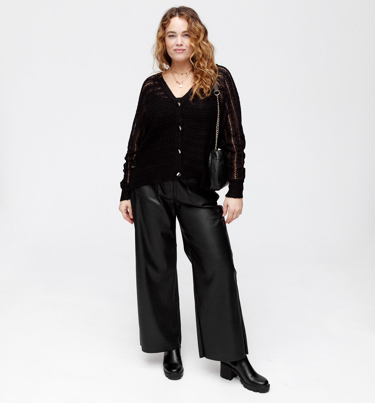 Openwork cardigan - Chestnut brown