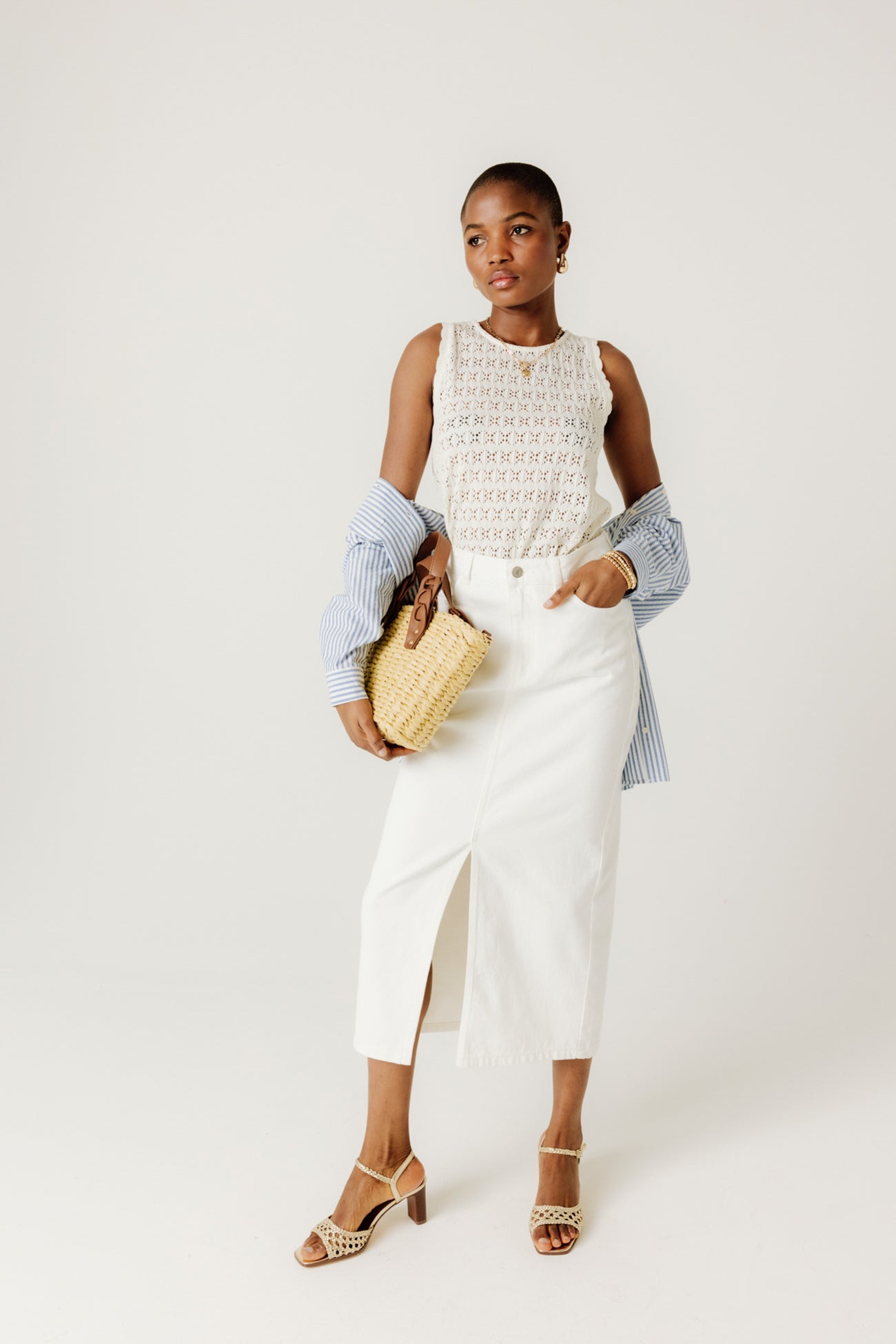 Openwork t-shirt - Beige