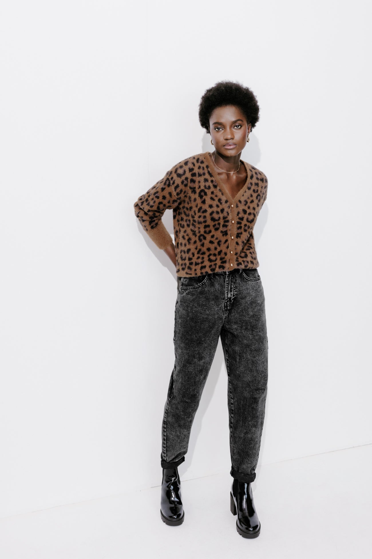 High-waist balloon jeans - Black