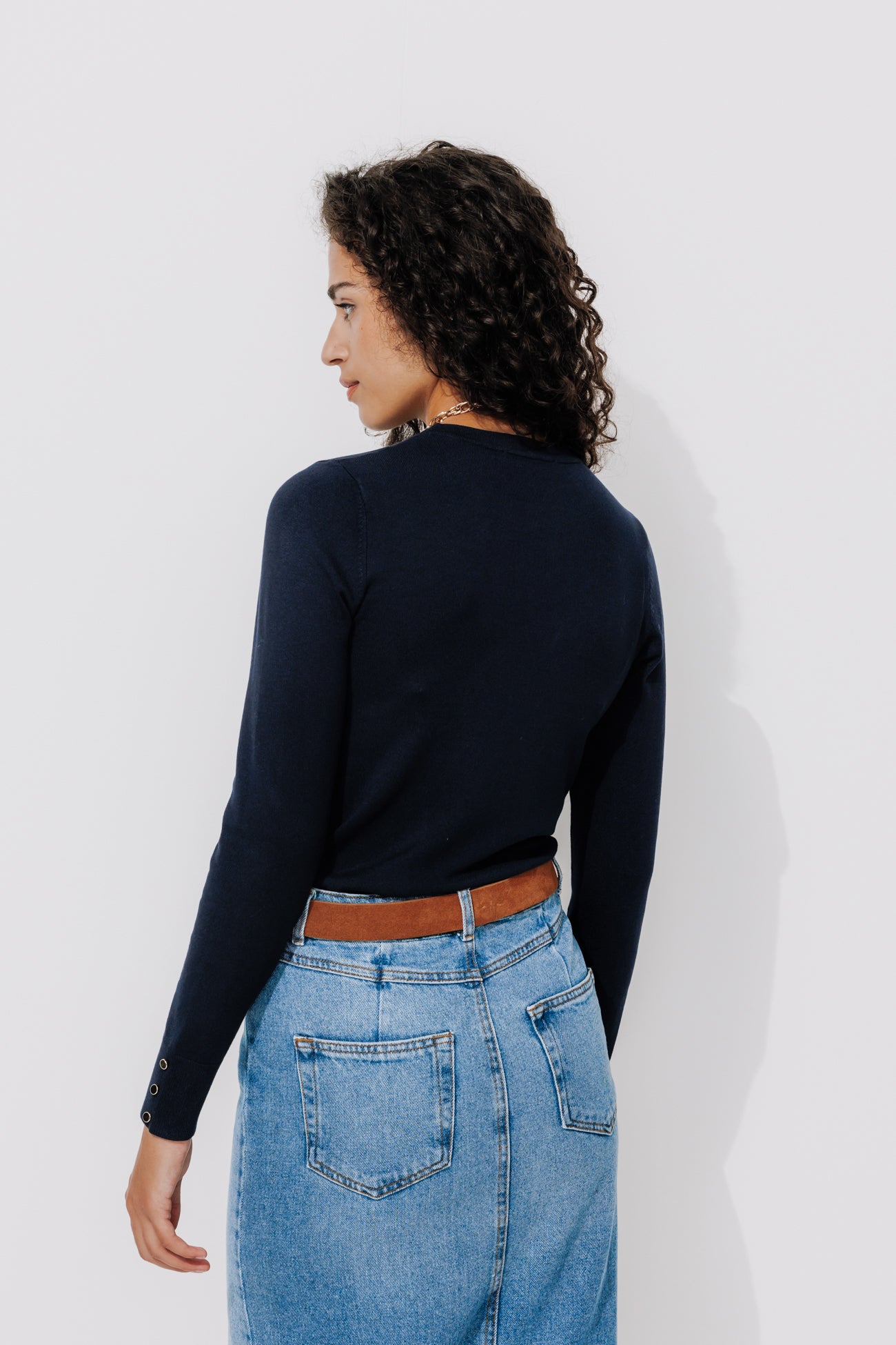 Ecodesign round-neck jumper - Black