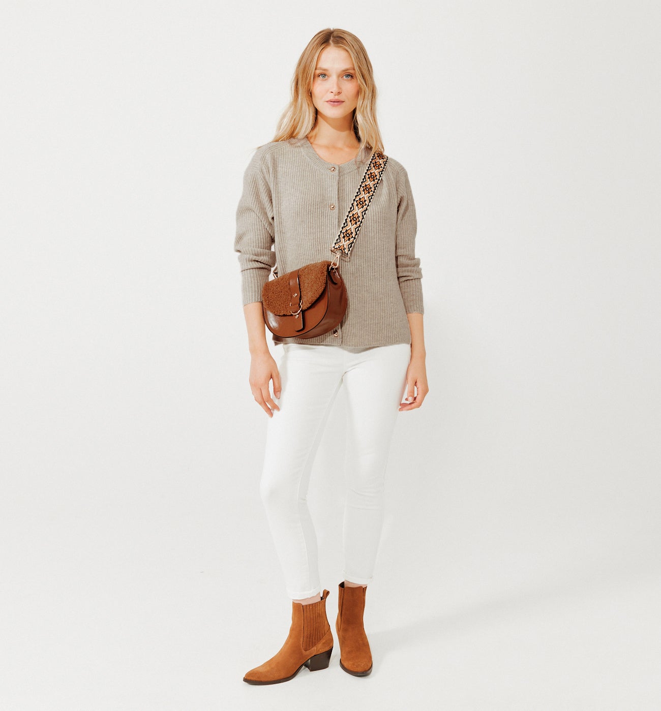Merino wool cardigan - Beige