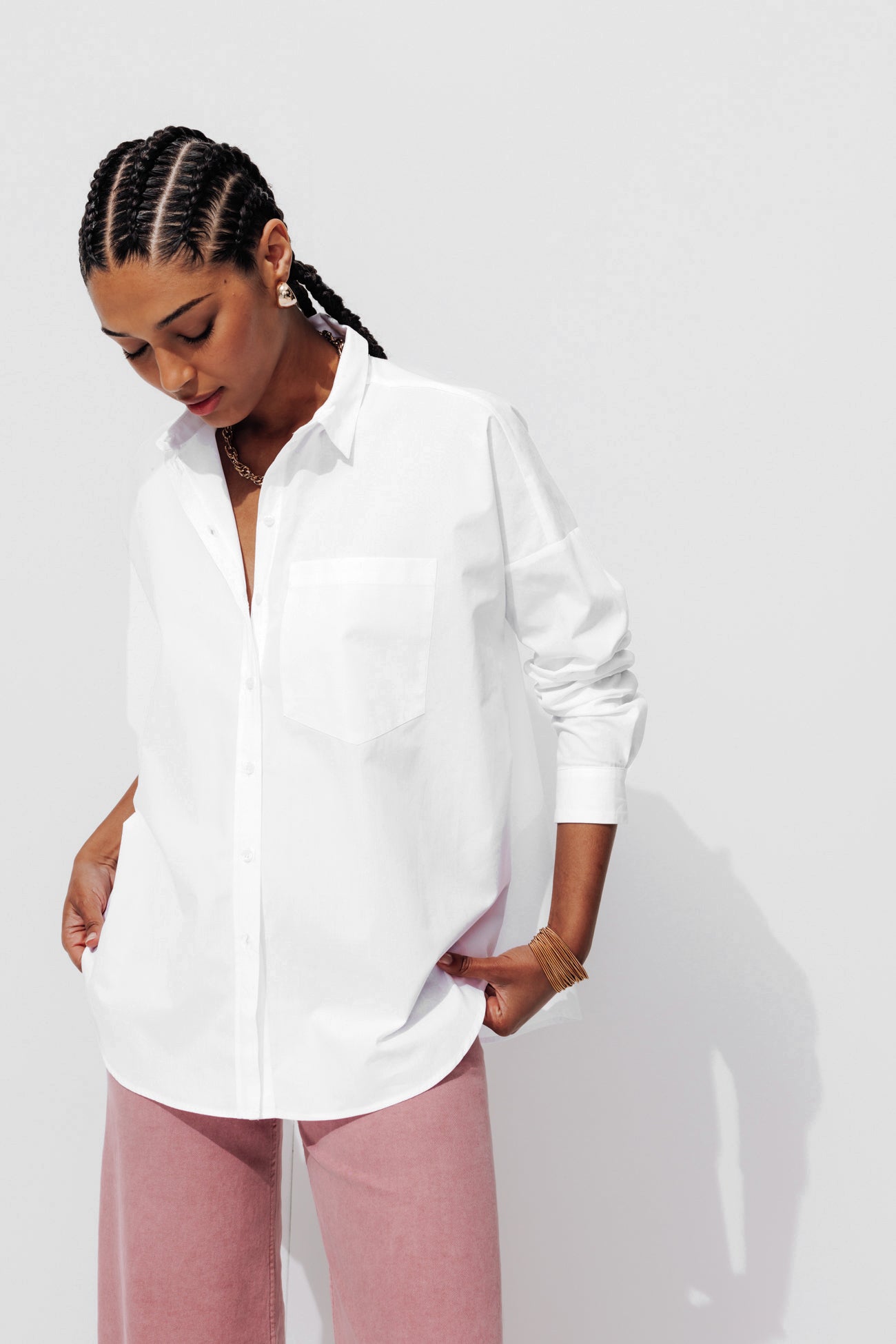 Plain maxi shirt - White
