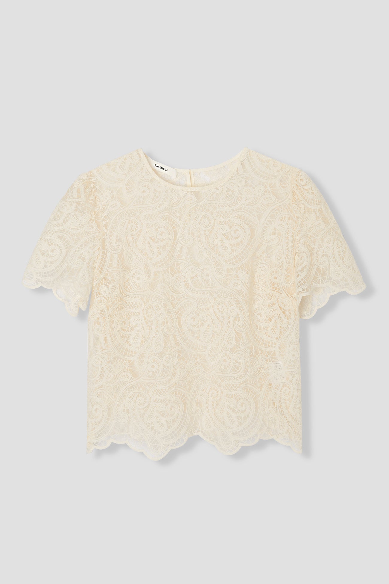 Lace-effect blouse - Ecru