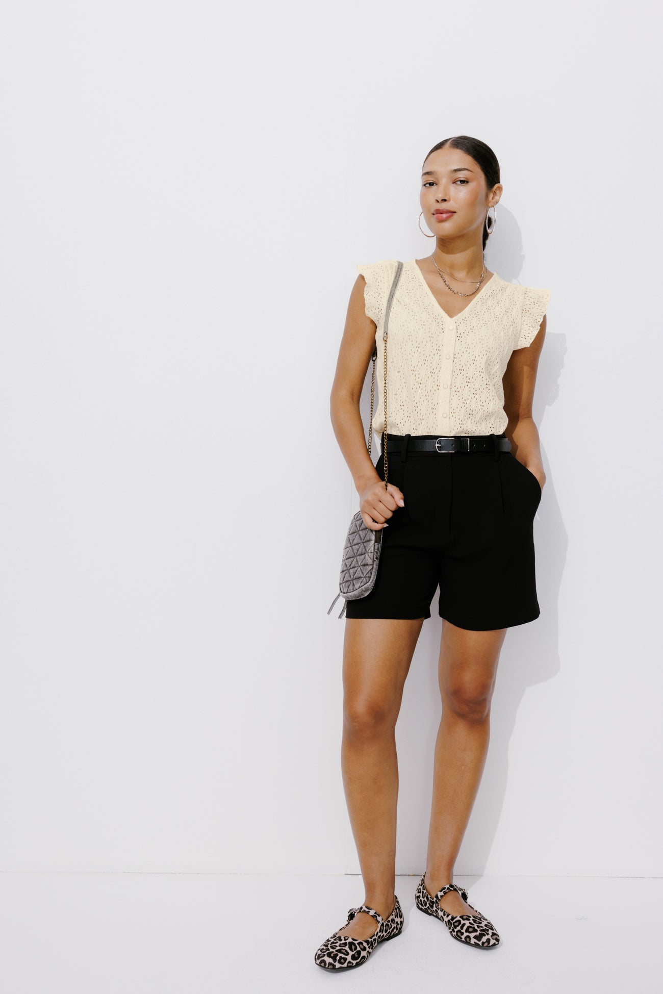 Lace-effect top - Ecru