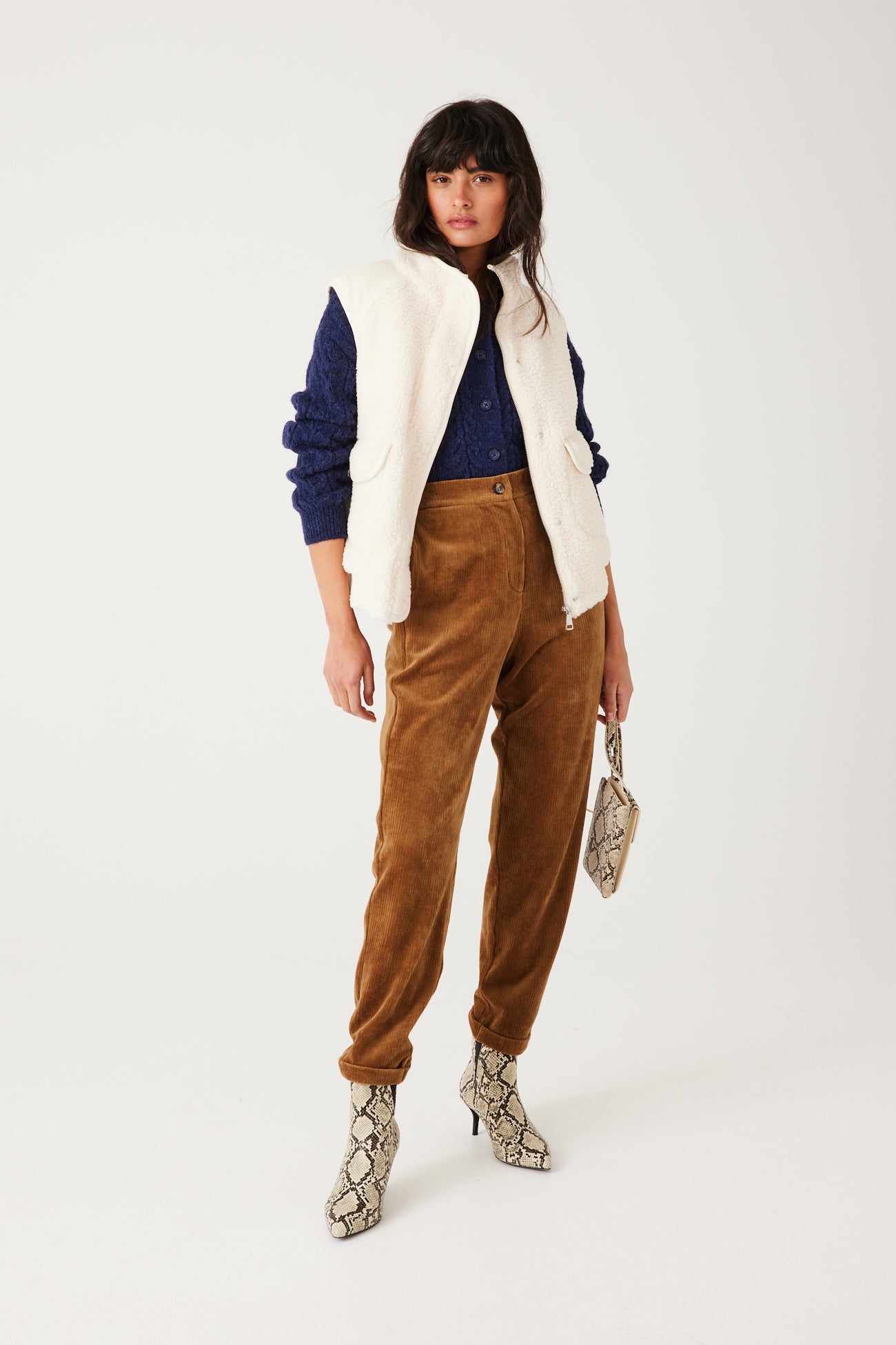 Corduroy trousers - Chestnut brown