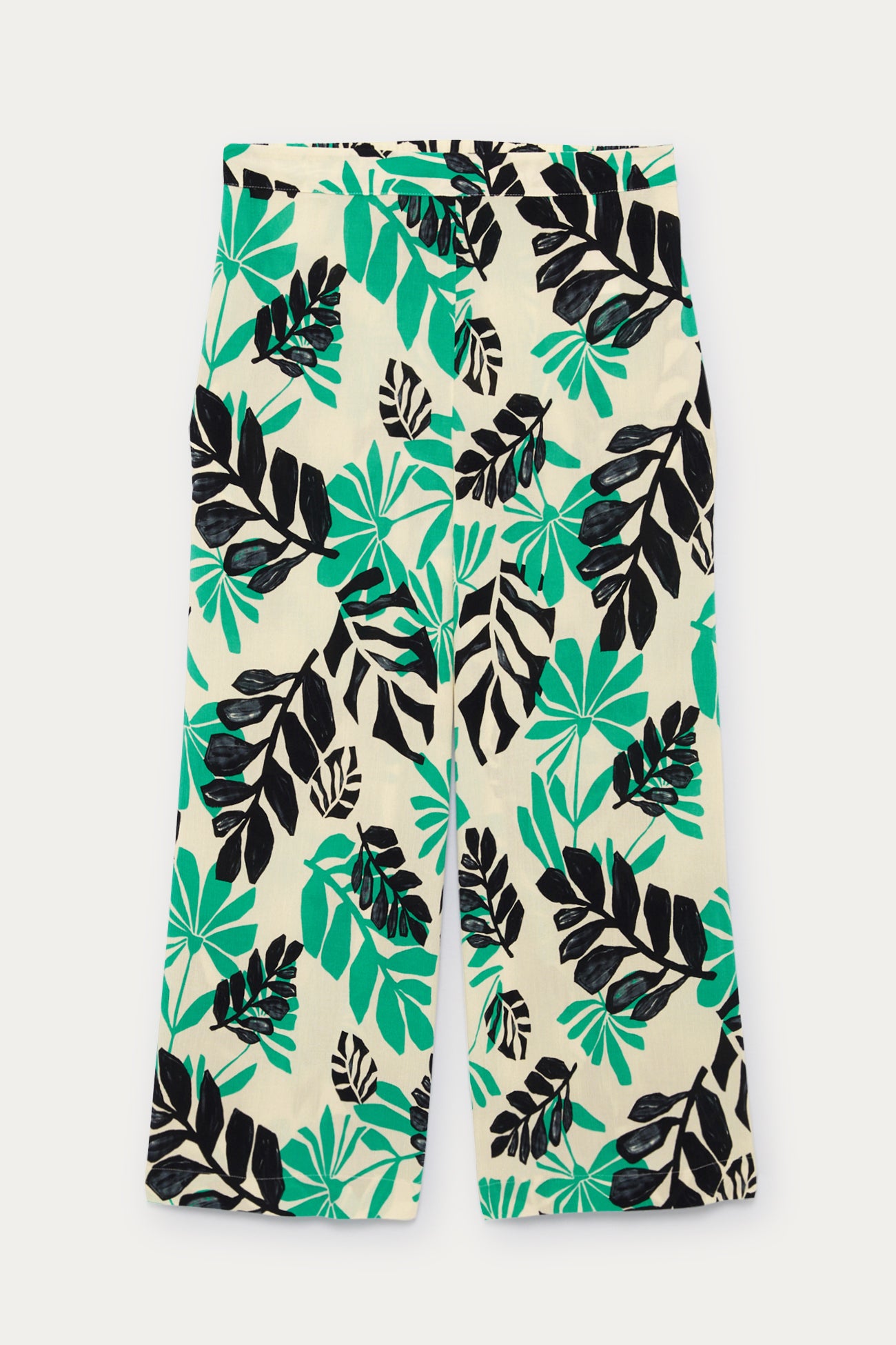 Wideleg patterned trousers - Ecru print