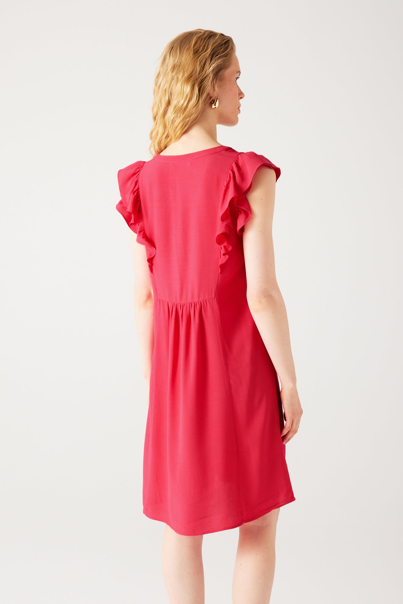 Eco-produced dress - Navy blue print