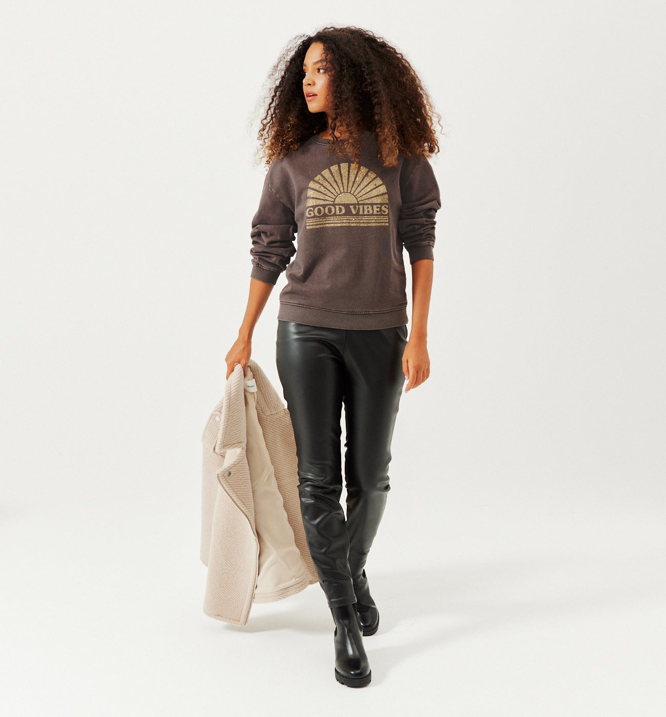 Slogan sweatshirt - Green print