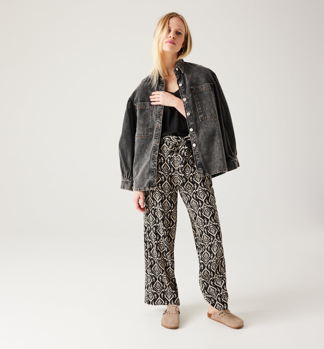 High-waist wideleg trousers - Blue