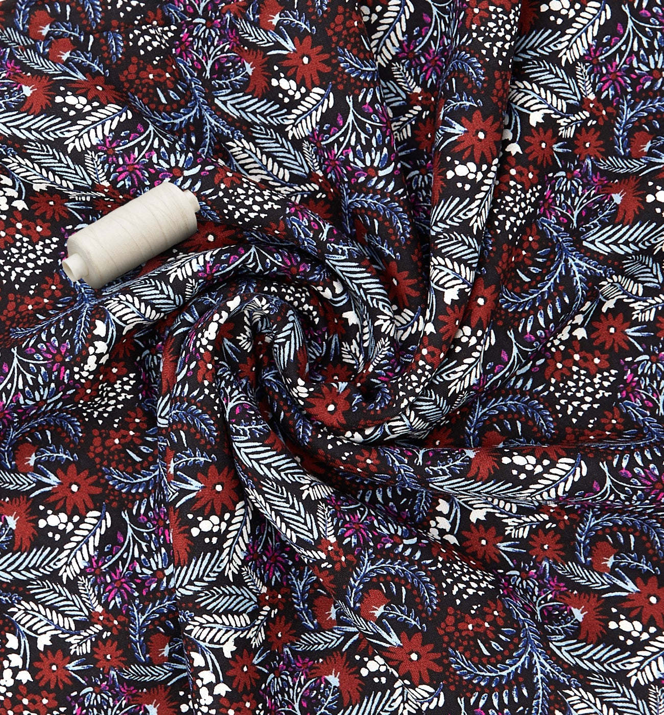 Patterned viscose fabric cut - Multicolour print