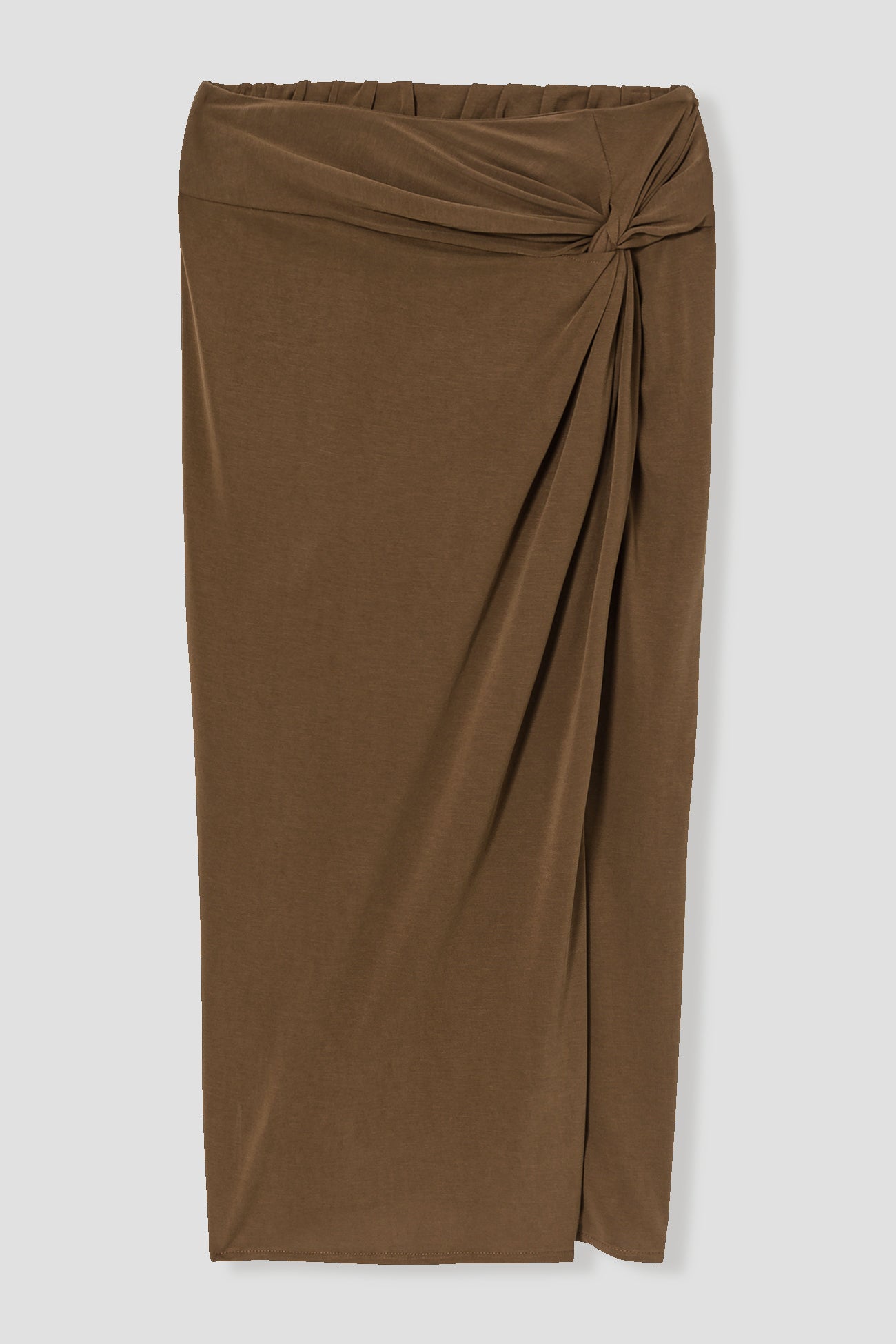 Jersey midi length skirt - Caramel