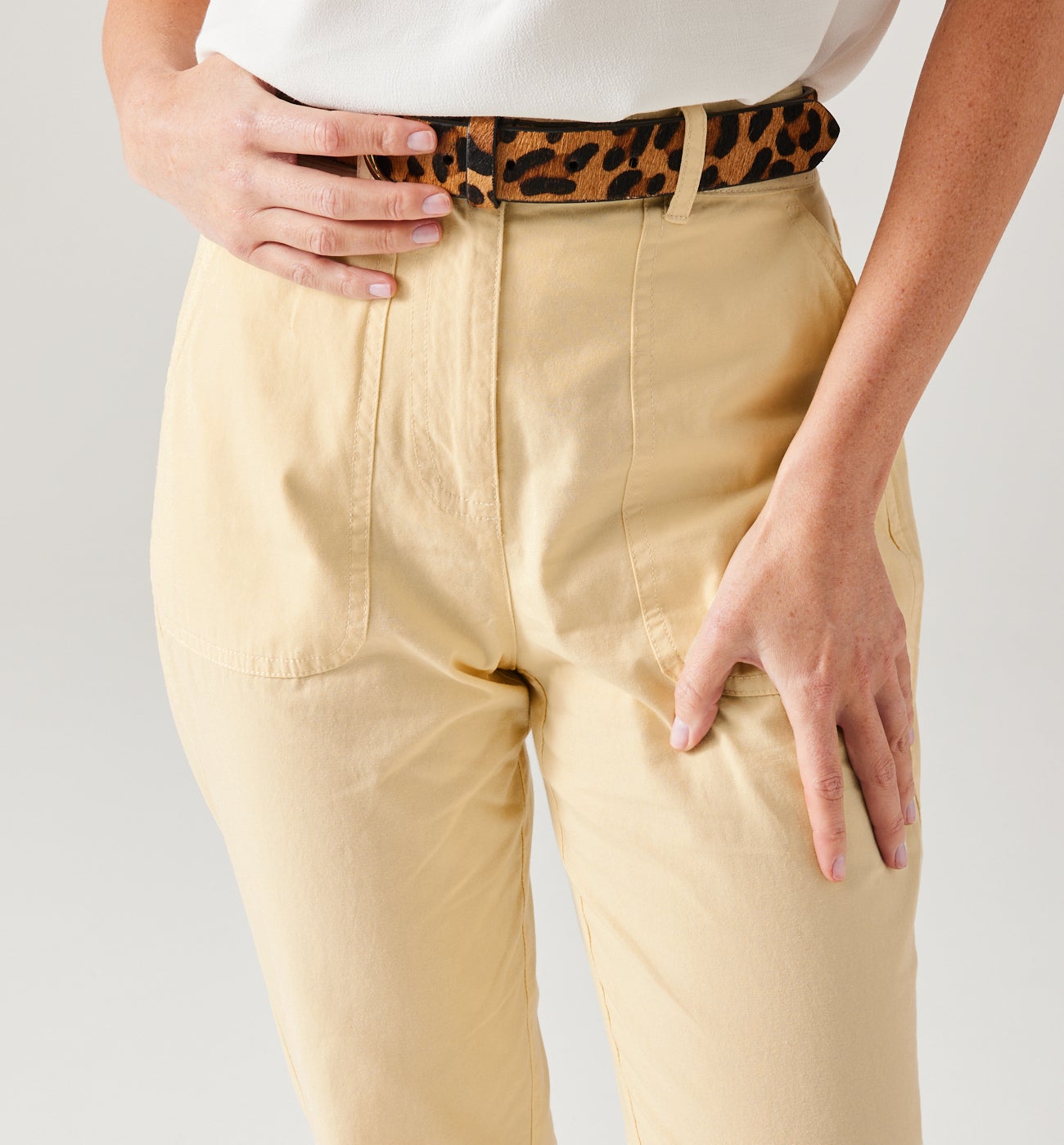 Canvas cotton trousers - Ecru