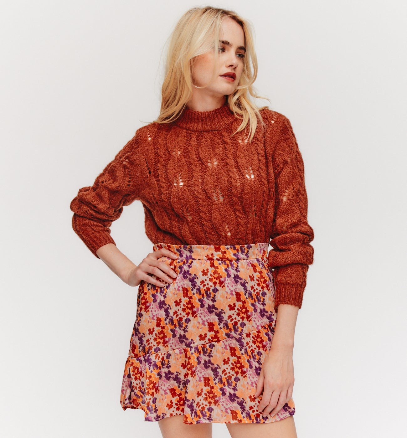 Patterned mini skirt - Multicolour print